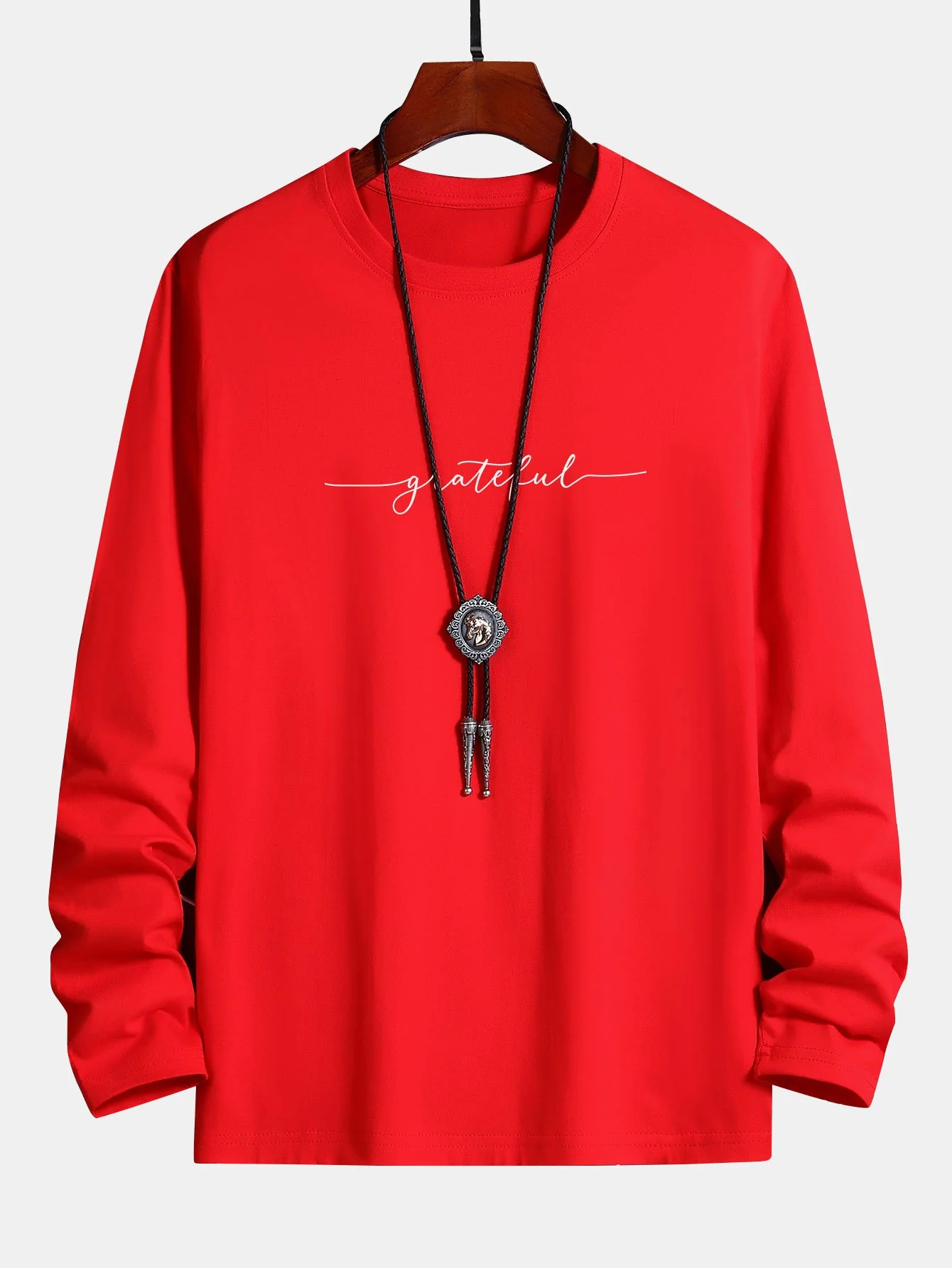 Langarm T-Shirt mit dankbarem Druck aus Baumwolle - Image 9