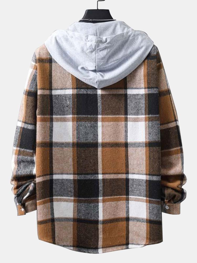 Langarm-Hoodie-Flanell-Karobluse - Image 2
