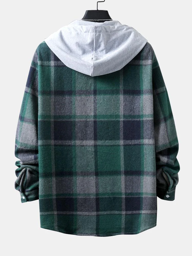 Langarm-Hoodie-Flanell-Karobluse - Image 6