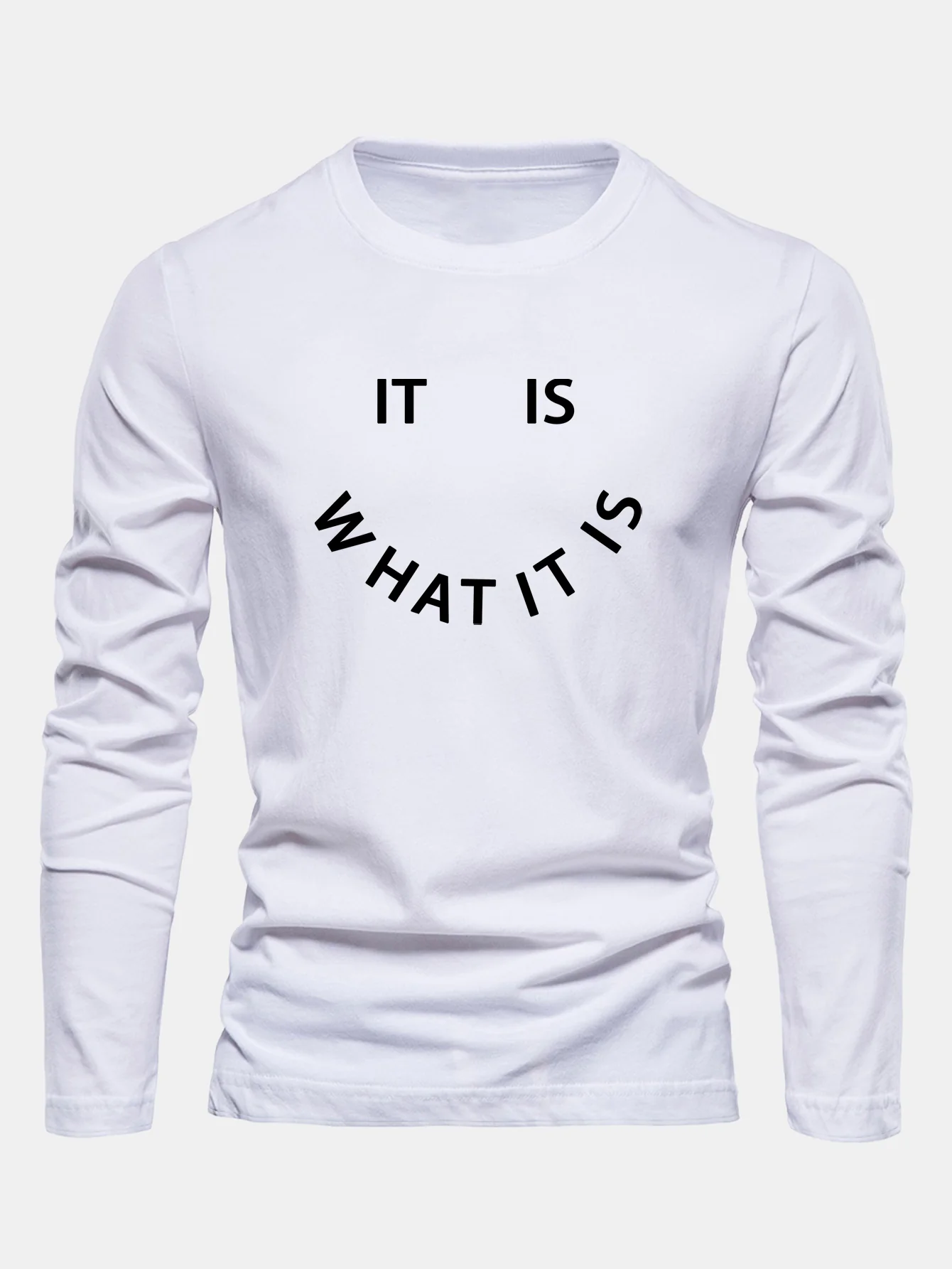 Langarmshirt mit "It Is What It Is"-Aufdruck aus Baumwolle - Image 2