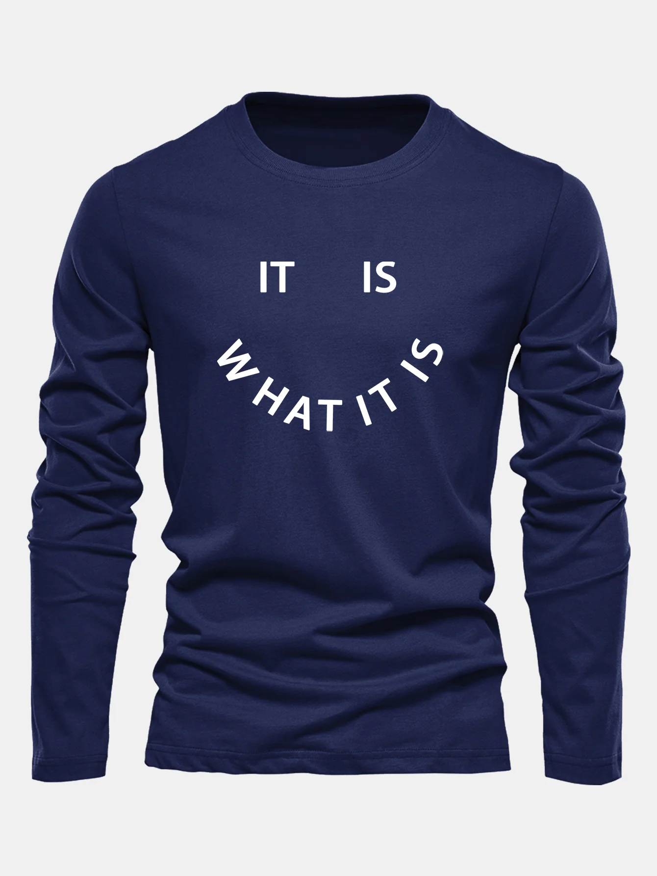 Langarmshirt mit "It Is What It Is"-Aufdruck aus Baumwolle - Image 4