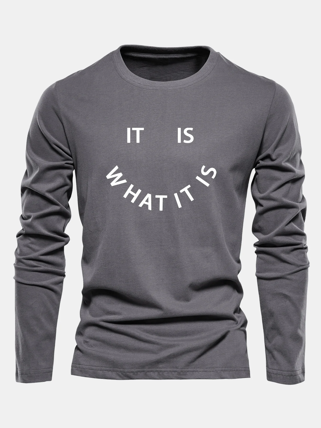 Langarmshirt mit "It Is What It Is"-Aufdruck aus Baumwolle - Image 5