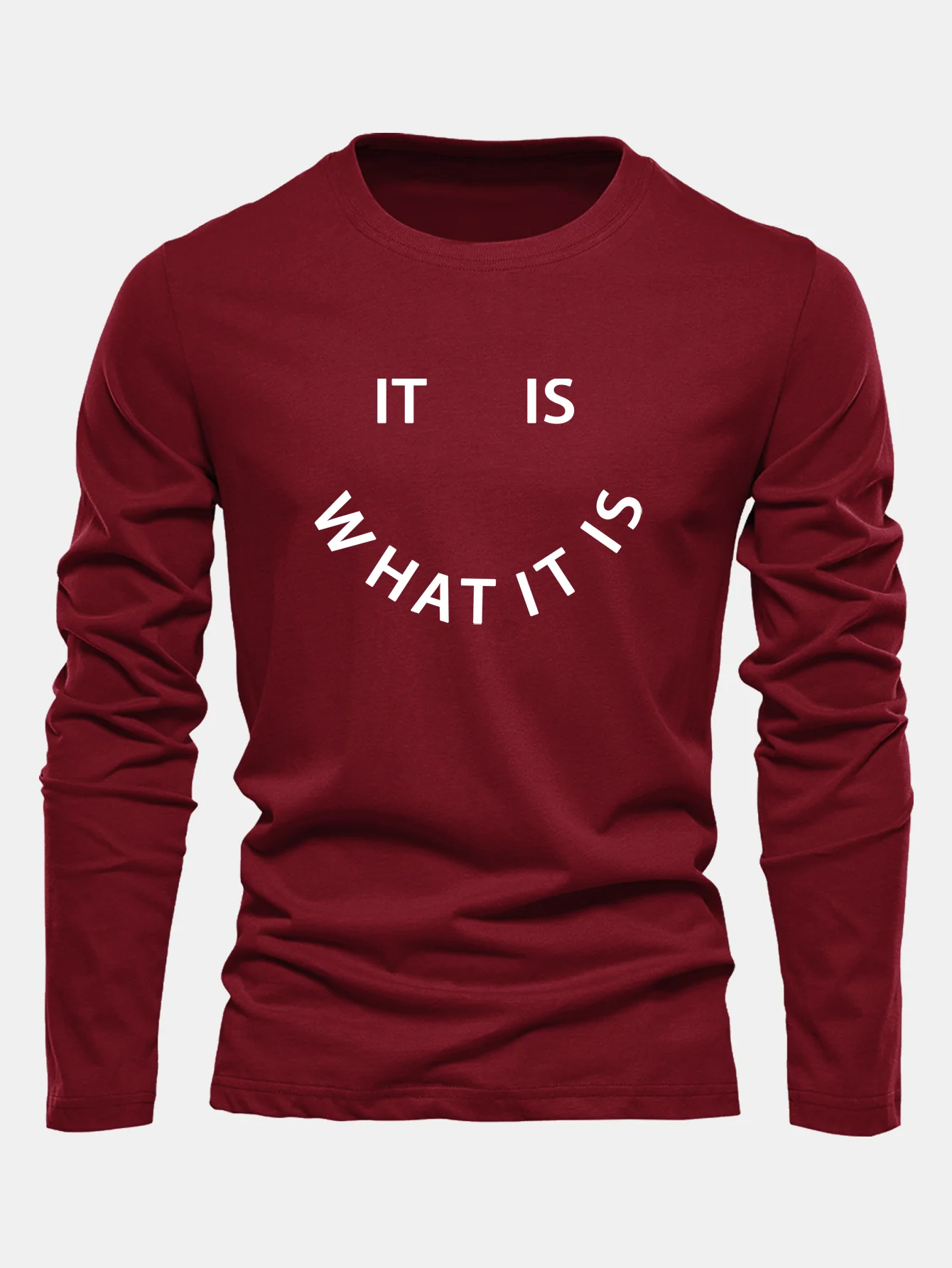 Langarmshirt mit "It Is What It Is"-Aufdruck aus Baumwolle - Image 6