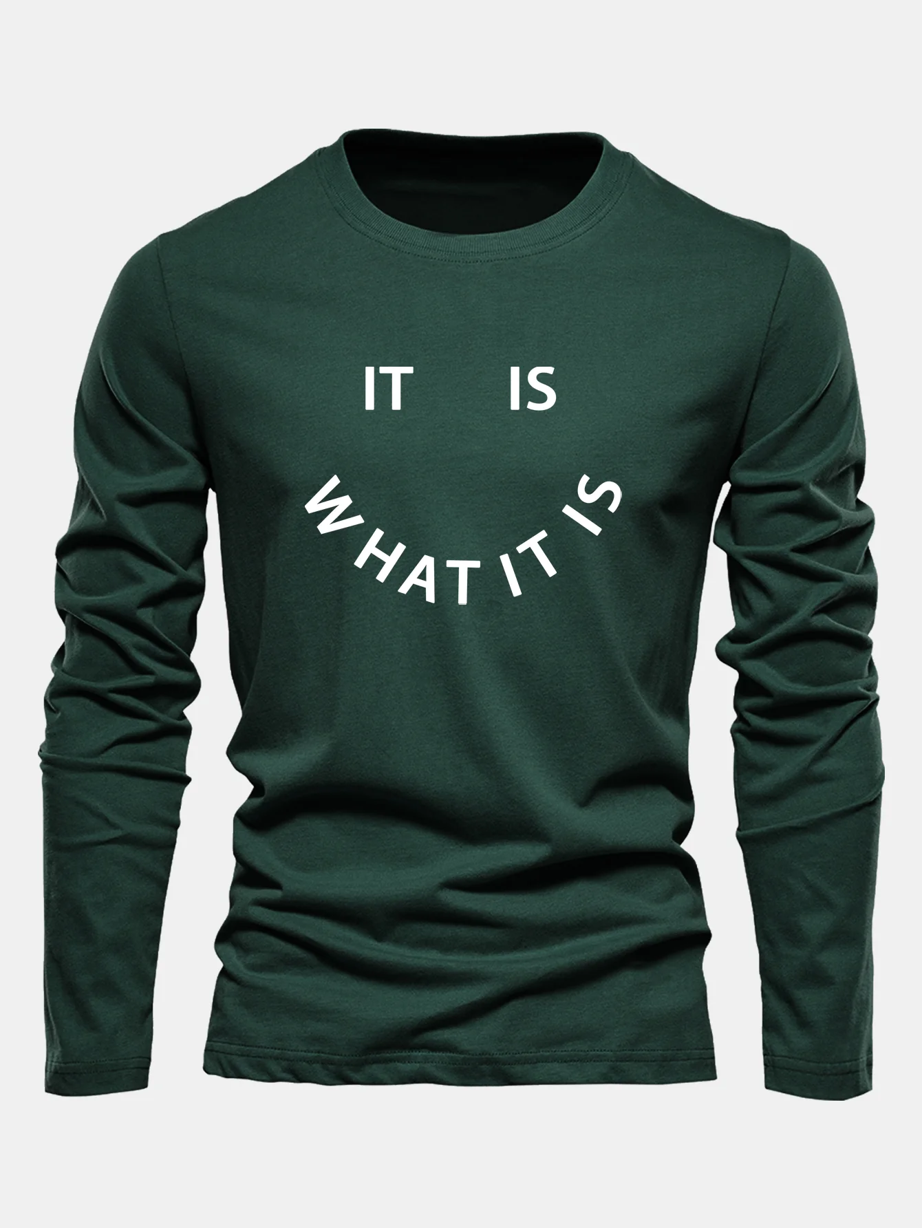 Langarmshirt mit "It Is What It Is"-Aufdruck aus Baumwolle - Image 7