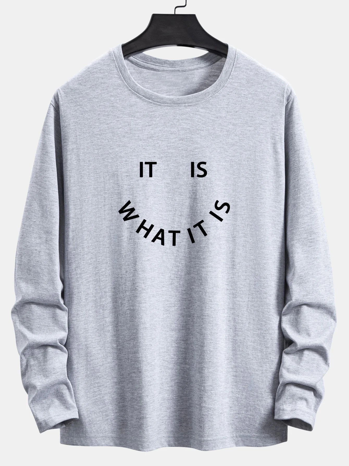 Langarmshirt mit "It Is What It Is" Druck aus Baumwolle - Image 3