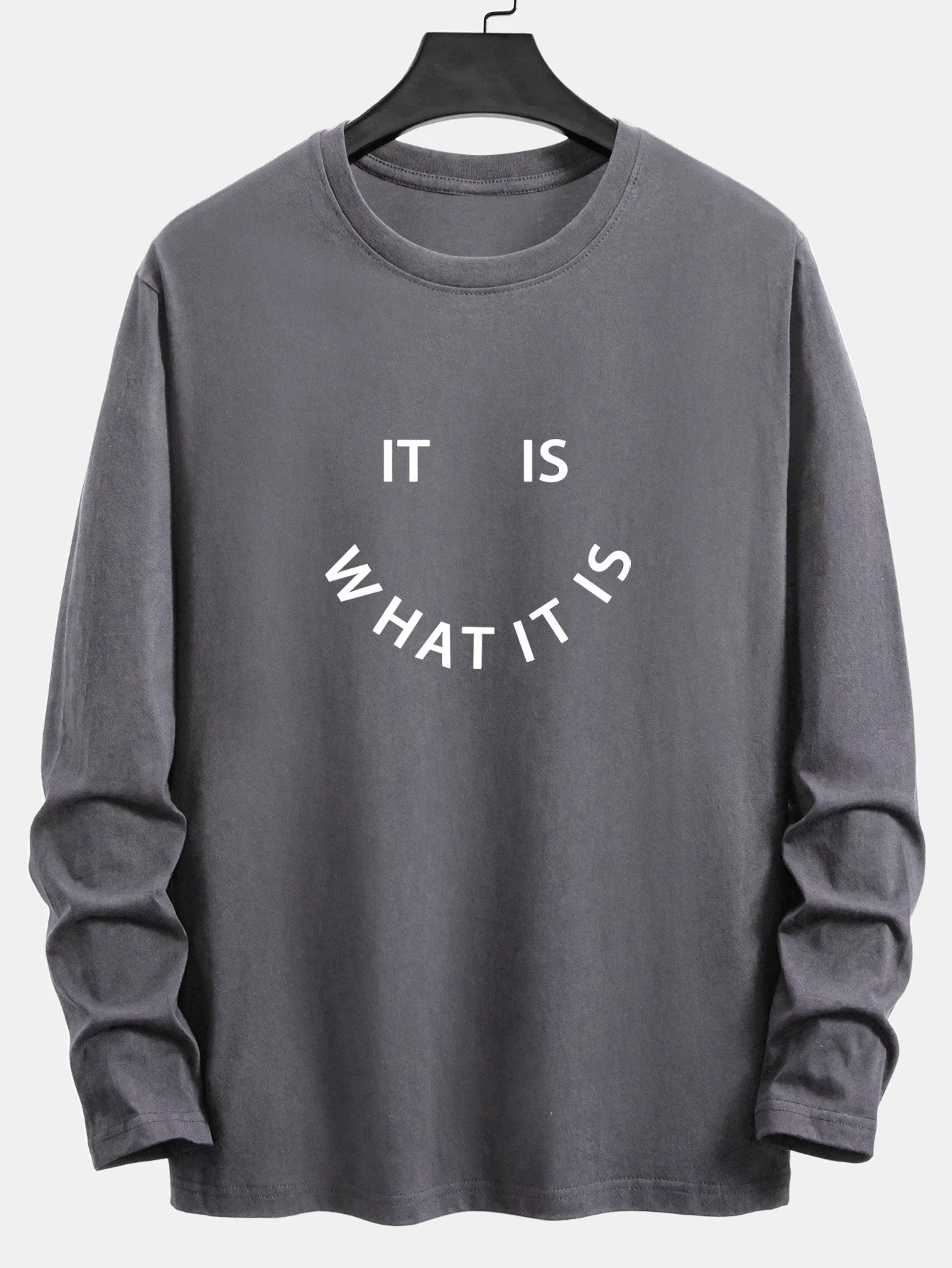 Langarmshirt mit "It Is What It Is" Druck aus Baumwolle - Image 5
