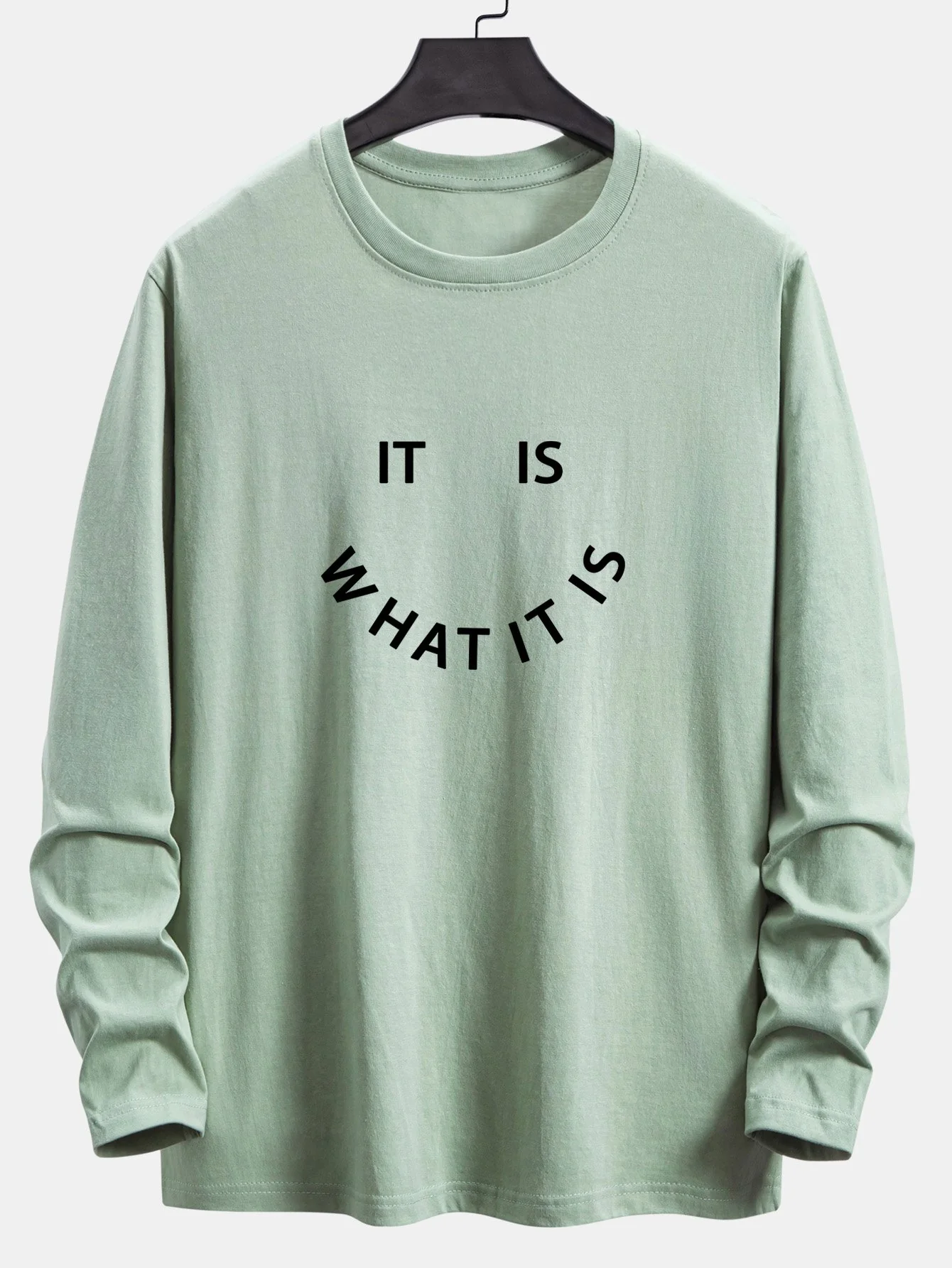 Langarmshirt mit "It Is What It Is" Druck aus Baumwolle - Image 9