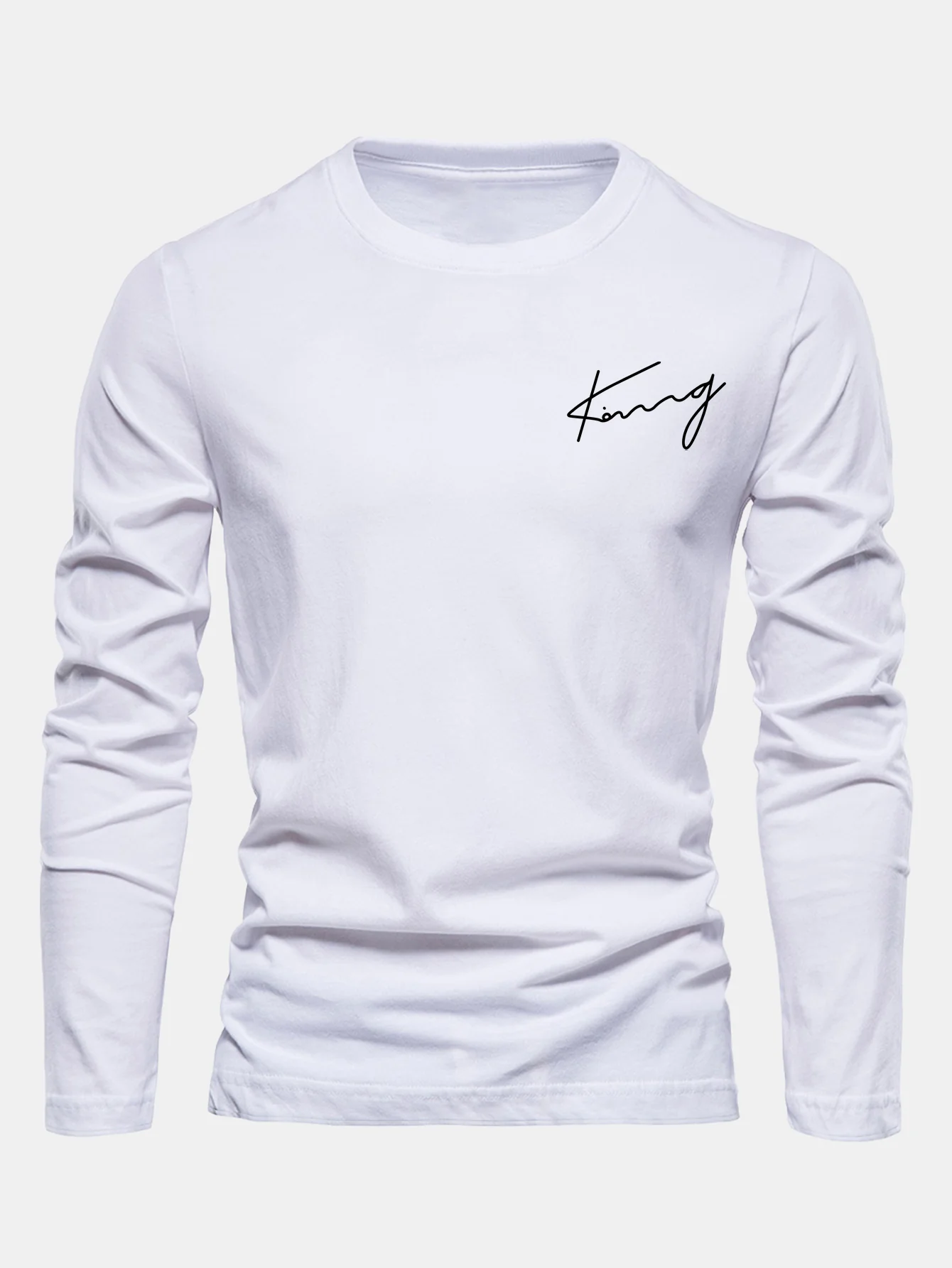 Langarm King Print Baumwoll-T-Shirt - Image 11