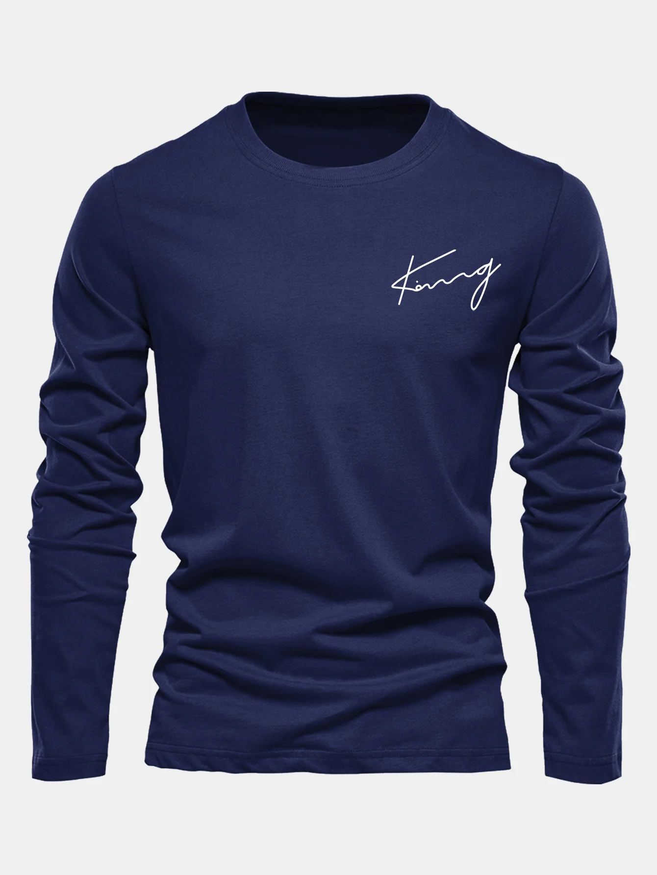 Langarm King Print Baumwoll-T-Shirt - Image 2