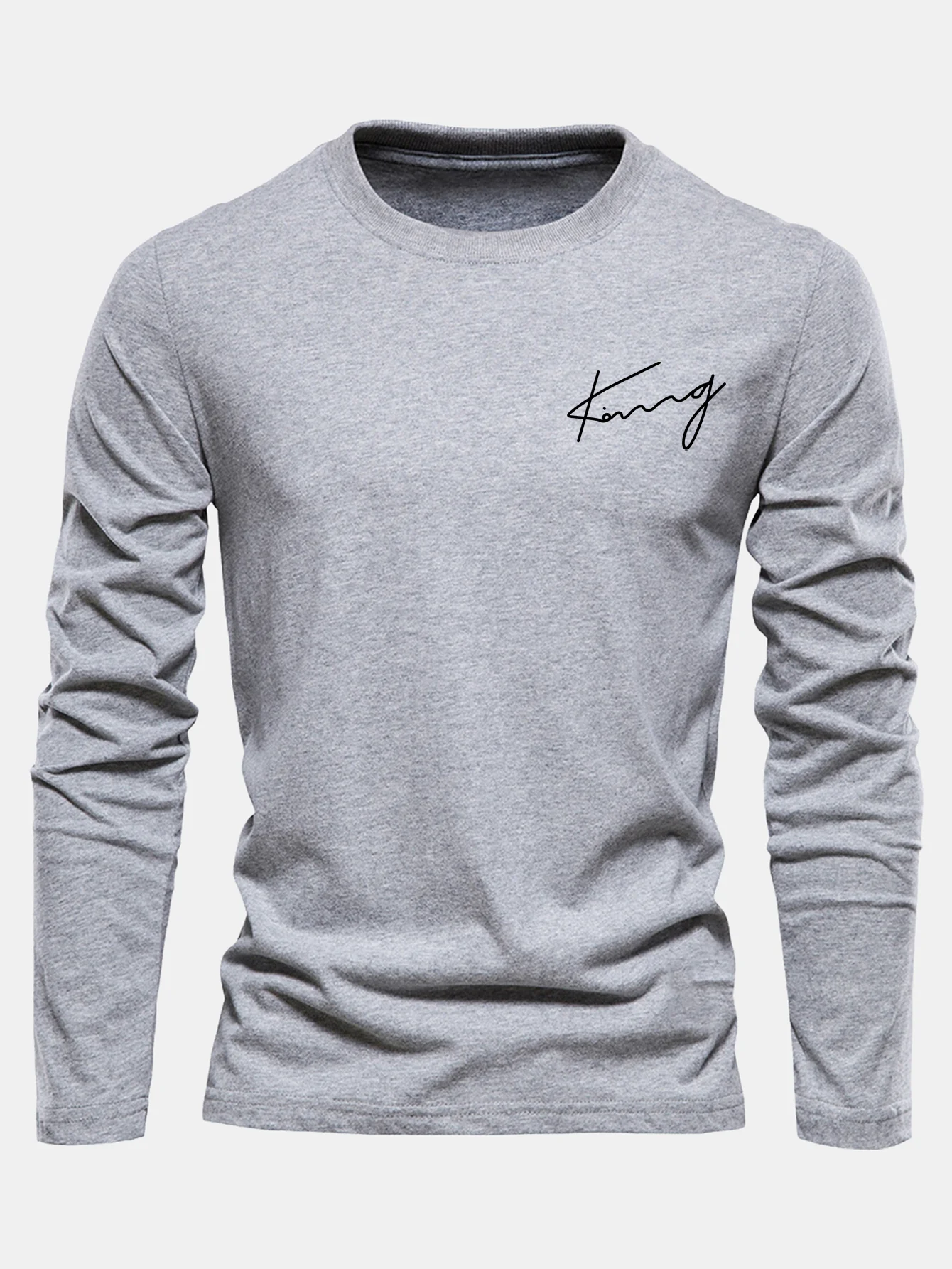 Langarm King Print Baumwoll-T-Shirt - Image 3