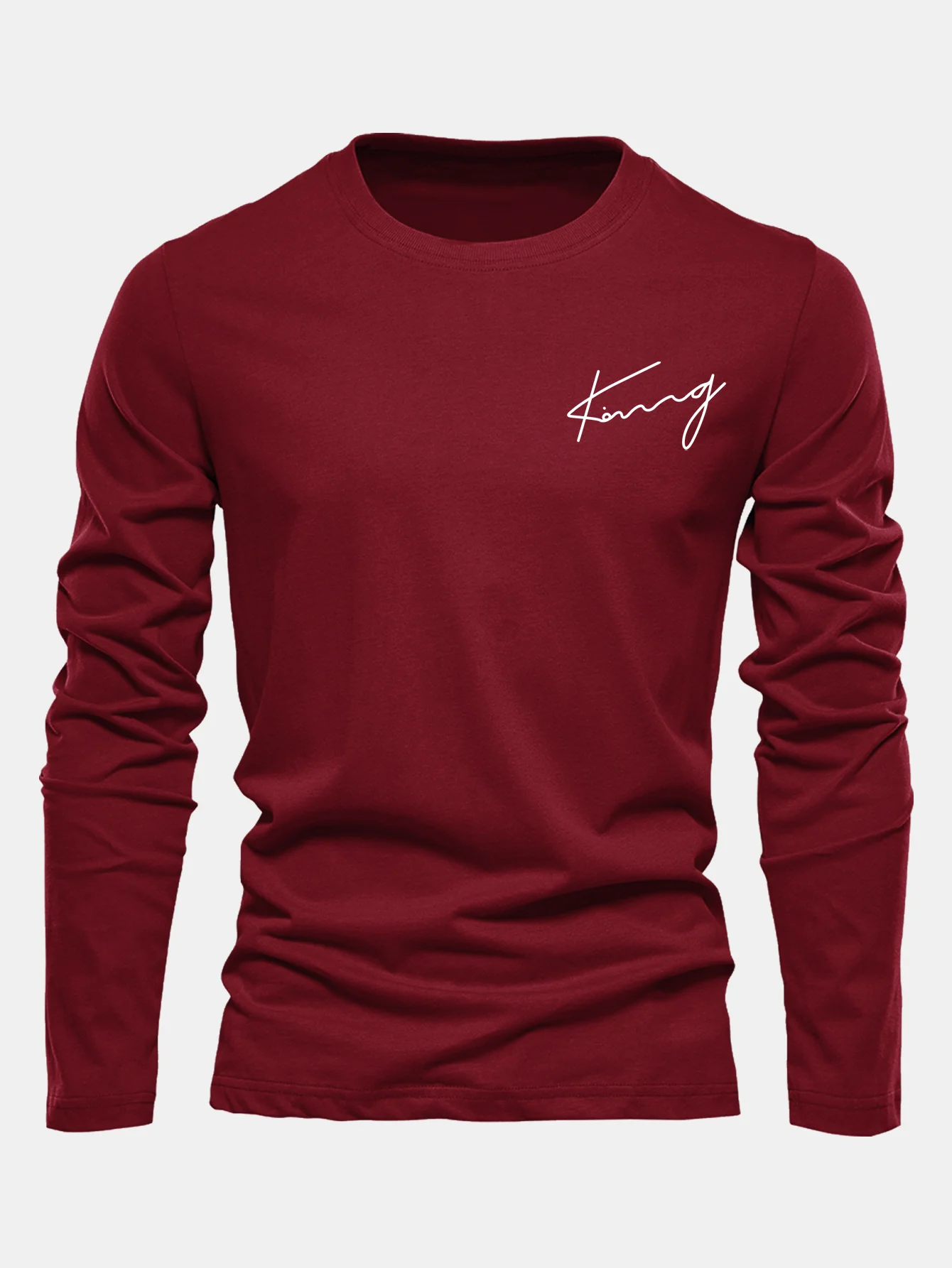 Langarm King Print Baumwoll-T-Shirt - Image 5
