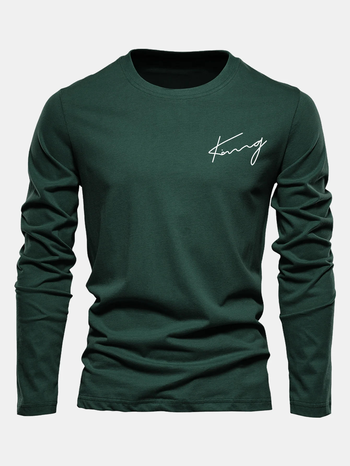 Langarm King Print Baumwoll-T-Shirt - Image 6