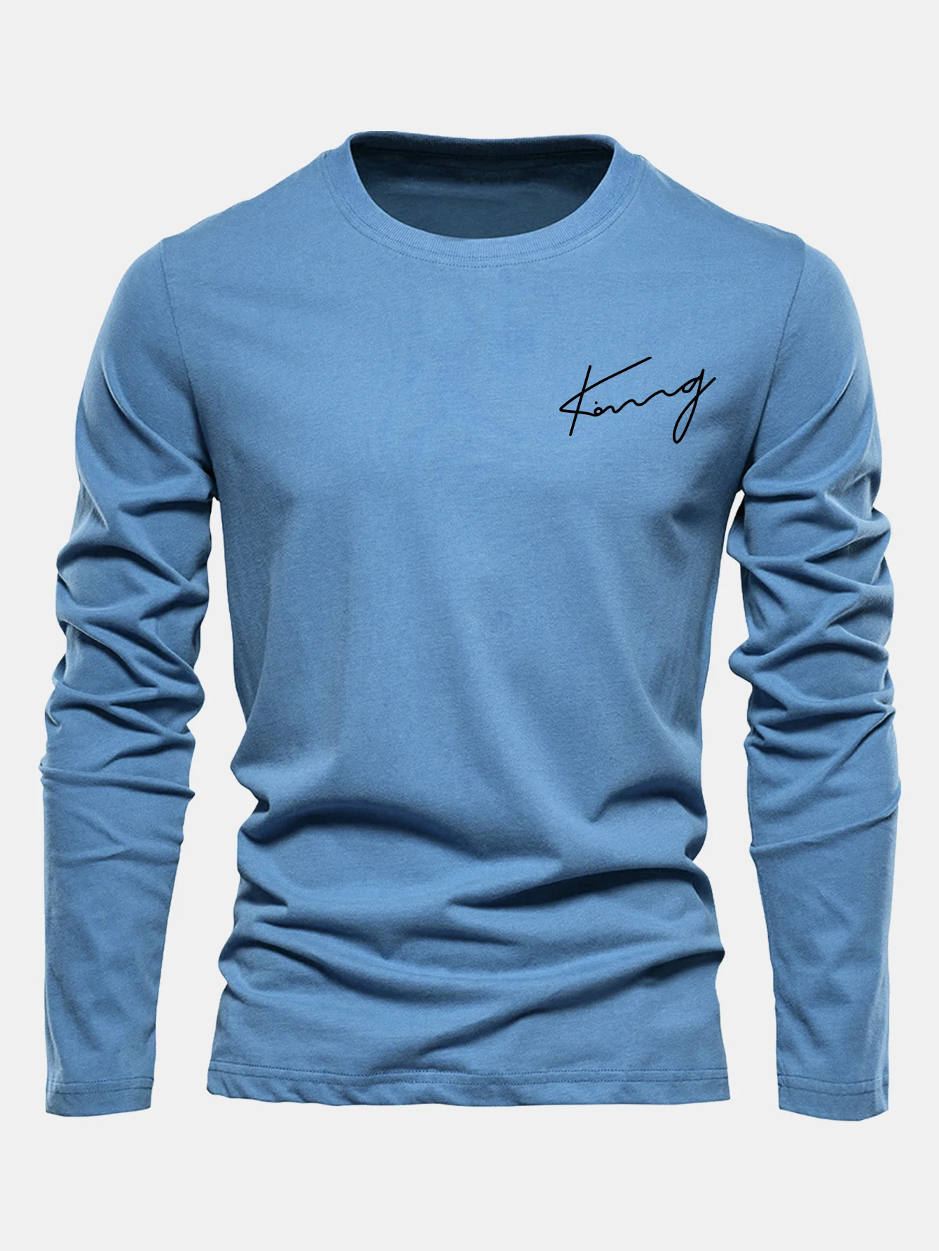 Langarm King Print Baumwoll-T-Shirt - Image 9