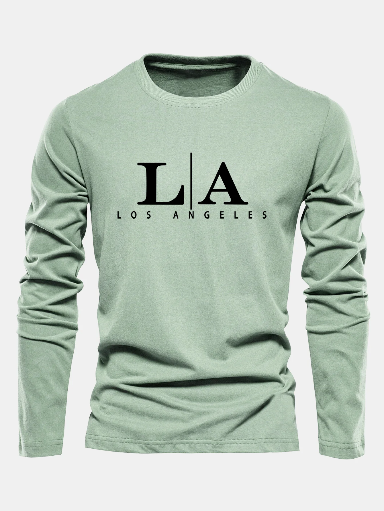 Langarm Los Angeles Print Baumwoll-T-Shirt - Image 11