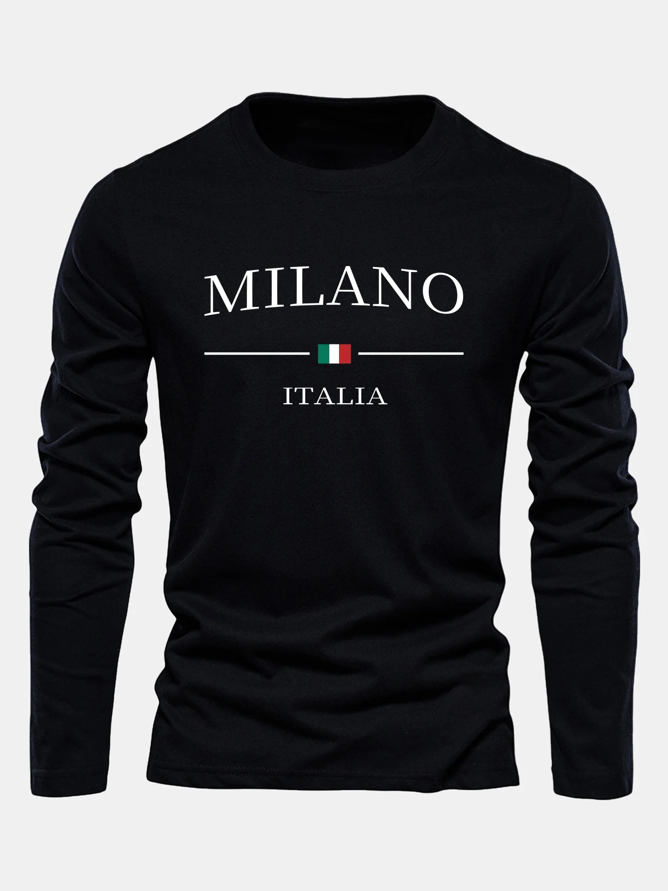 Langarm Milano Print Baumwoll-T-Shirt - Image 2