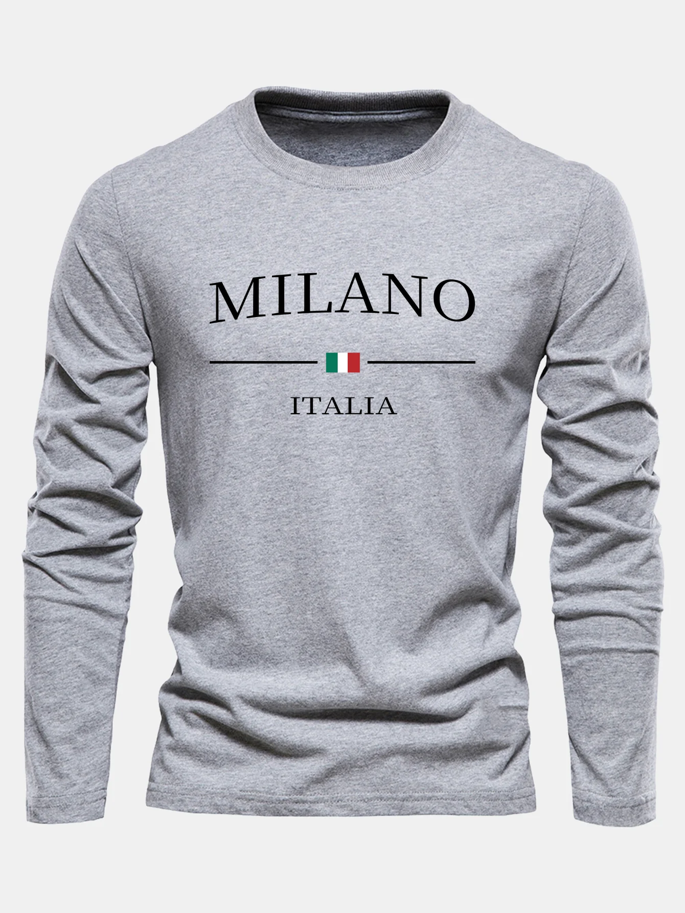 Langarm Milano Print Baumwoll-T-Shirt - Image 3