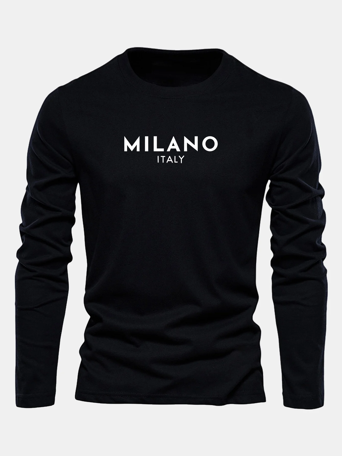 Langarm Milano Print Baumwoll-T-Shirt - Image 2