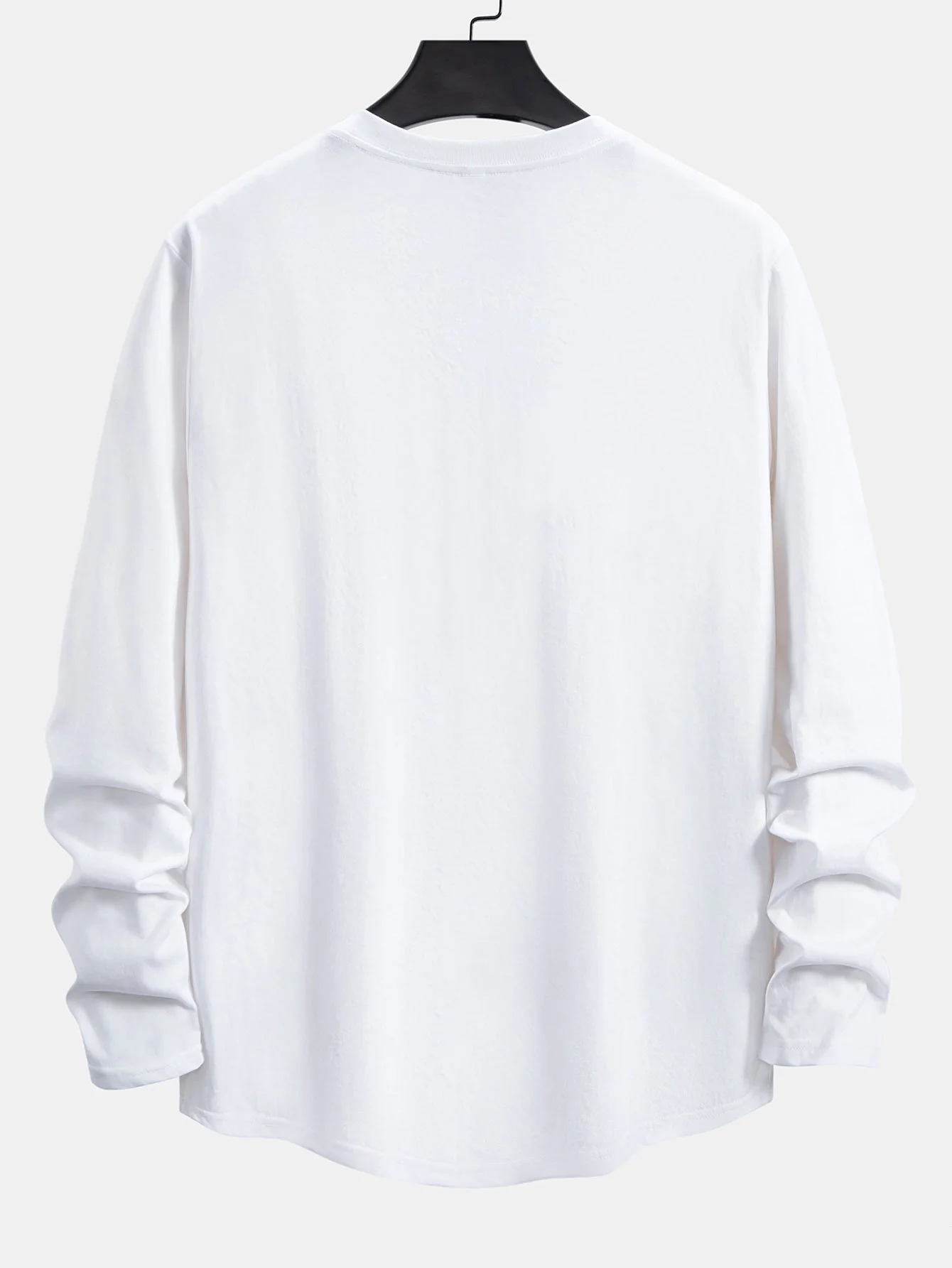Langarm Monaco Print Baumwolle Bogen Saum T-Shirt - Image 6