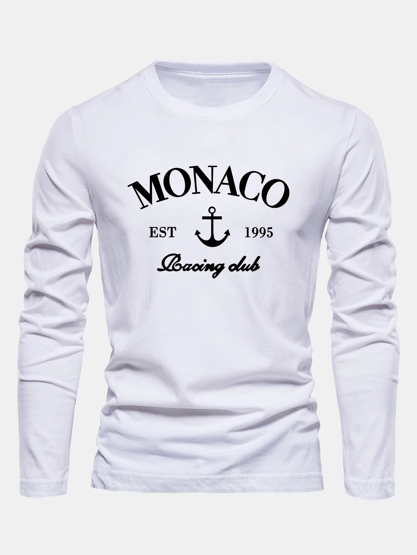 Langarm-Monaco-Print-Baumwoll-T-Shirt - Image 11
