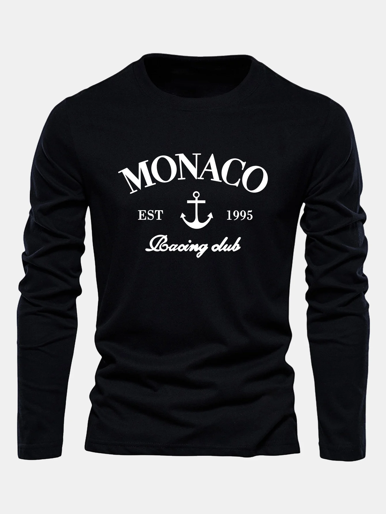 Langarm-Monaco-Print-Baumwoll-T-Shirt - Image 2
