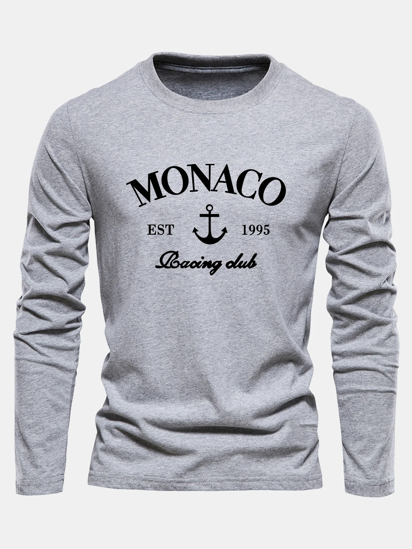 Langarm-Monaco-Print-Baumwoll-T-Shirt - Image 9