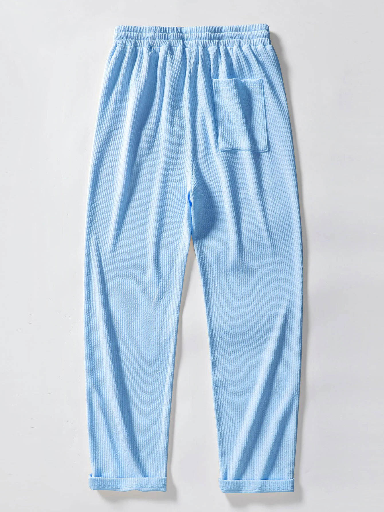 Langarm-Muskelfit-Rippkragenhemd & gerade Ripp-Hosen - Image 18