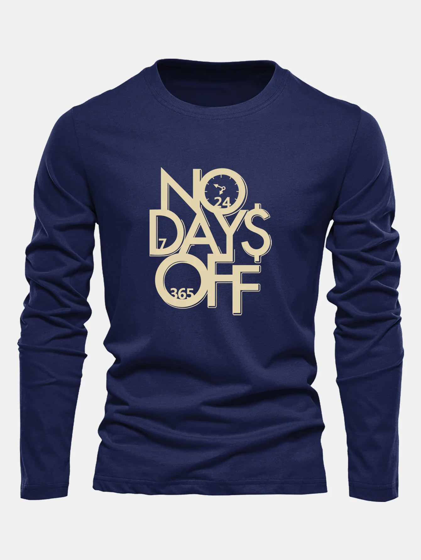Langarmshirt mit Aufdruck "No Days Off" aus Baumwolle - Image 3