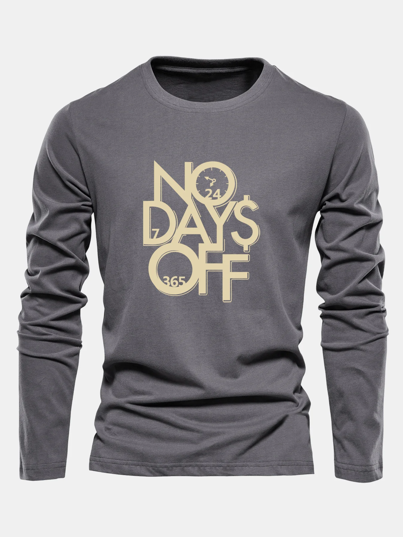 Langarmshirt mit Aufdruck "No Days Off" aus Baumwolle - Image 4