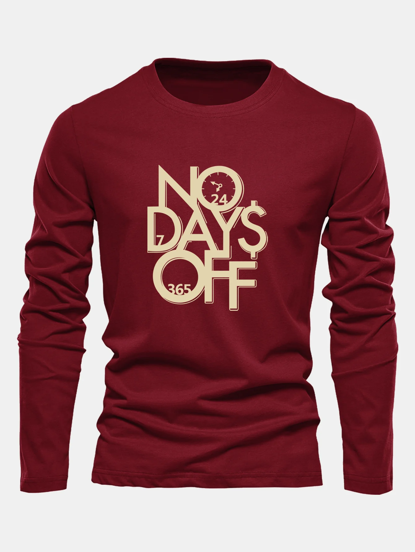 Langarmshirt mit Aufdruck "No Days Off" aus Baumwolle - Image 5