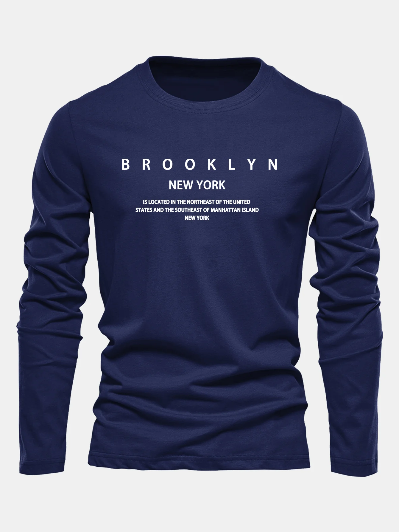 Langarm NY Brooklyn Druck Baumwoll-T-Shirt - Image 10