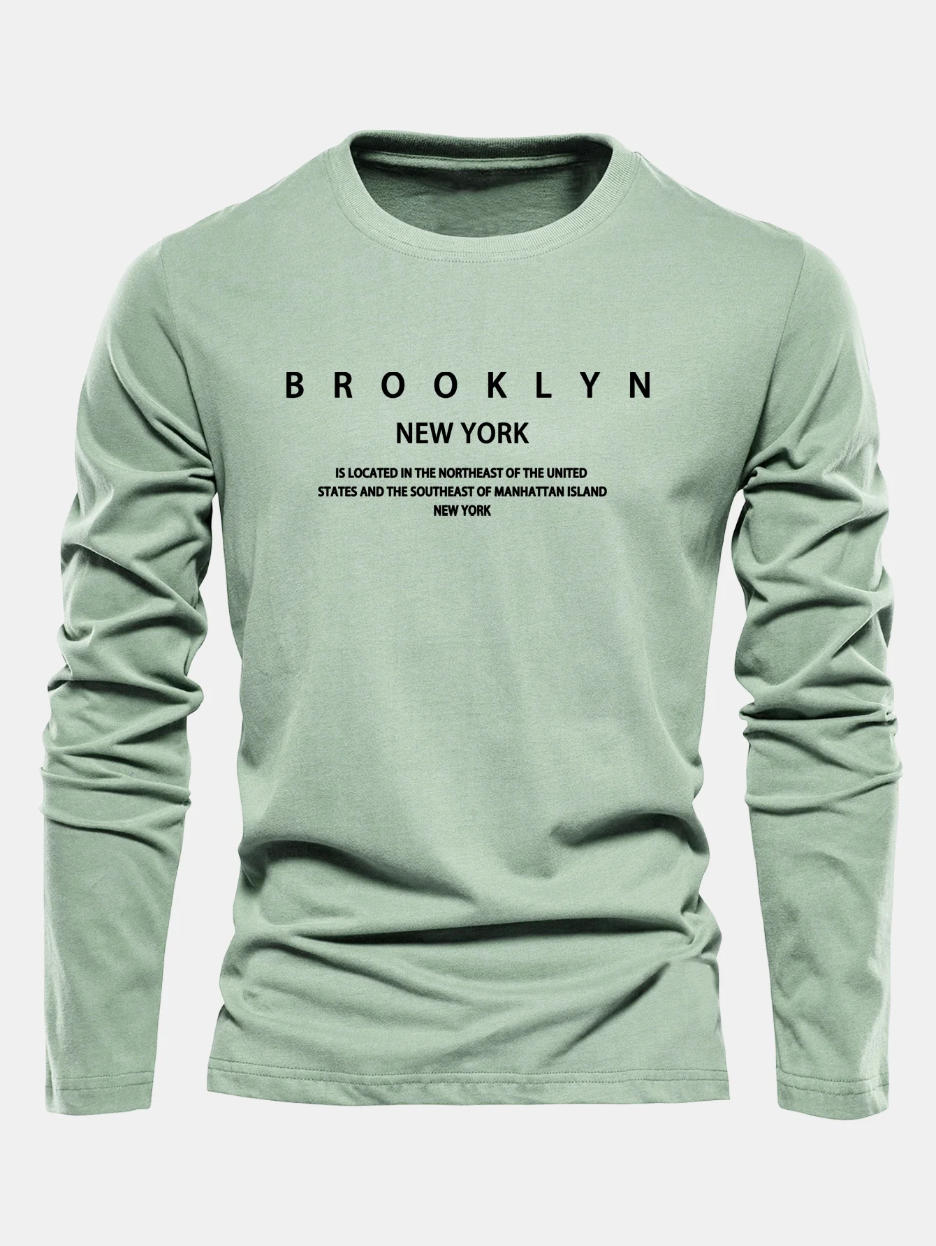 Langarm NY Brooklyn Druck Baumwoll-T-Shirt - Image 11