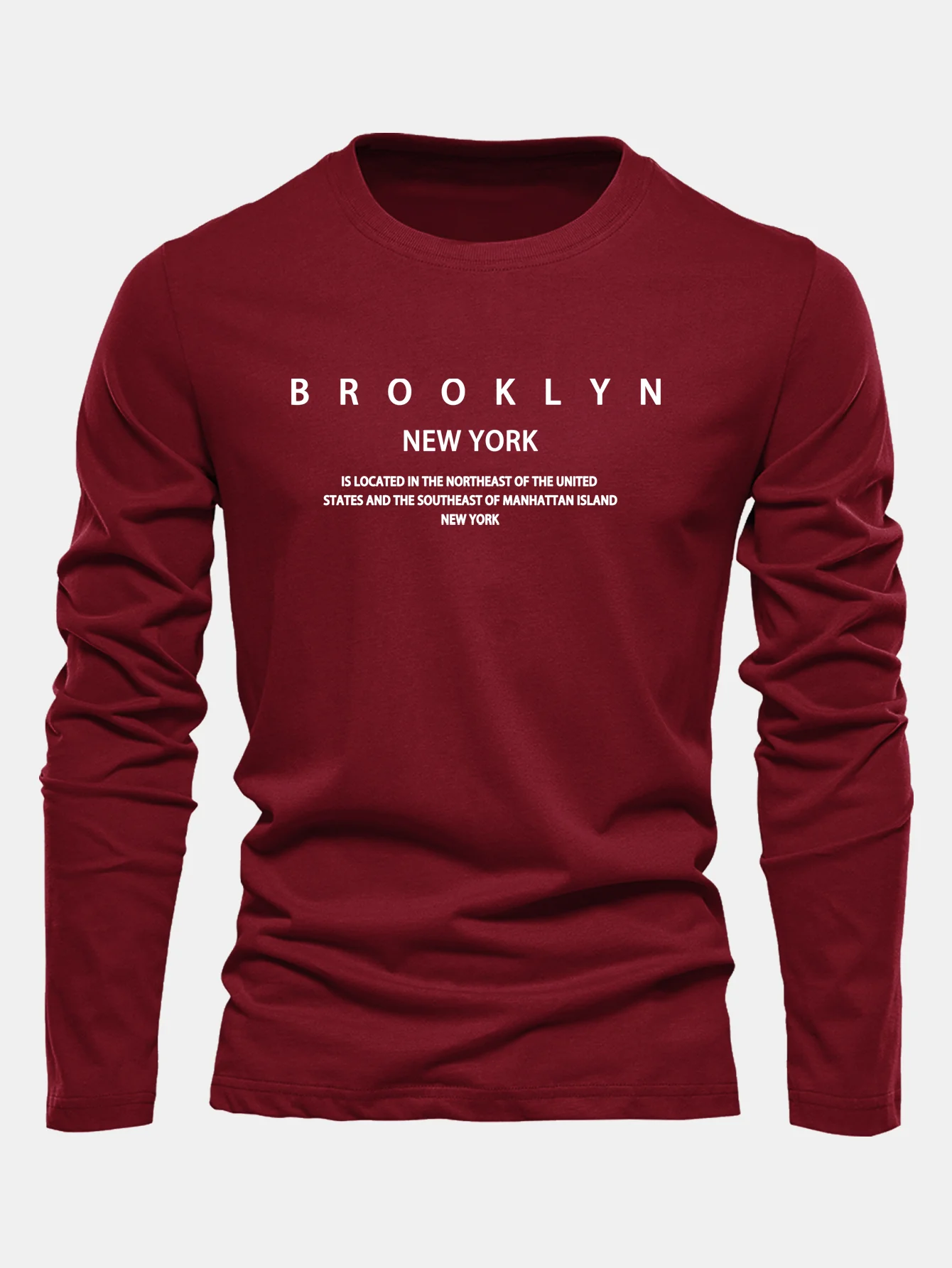 Langarm NY Brooklyn Druck Baumwoll-T-Shirt - Image 5