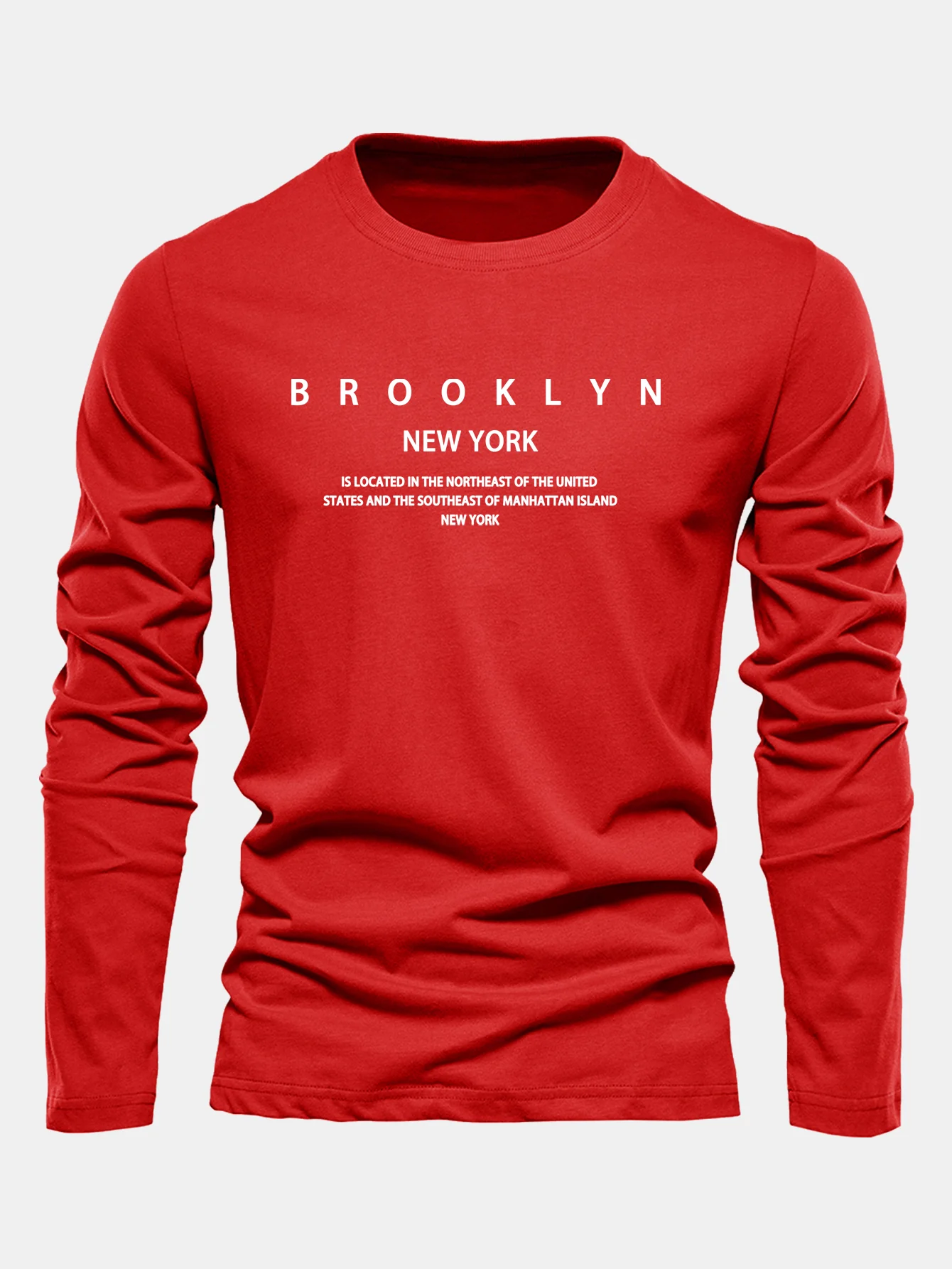 Langarm NY Brooklyn Druck Baumwoll-T-Shirt - Image 7