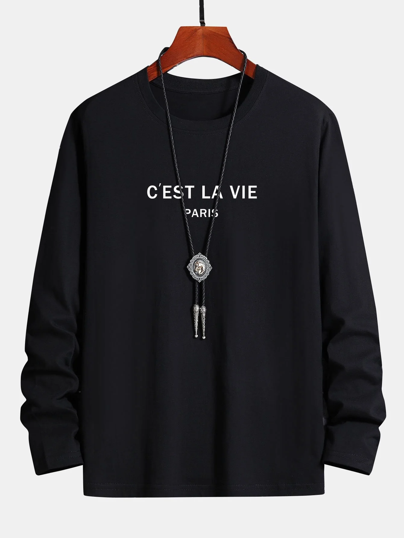 Langarm Paris Druck Baumwoll-T-Shirt - Image 2
