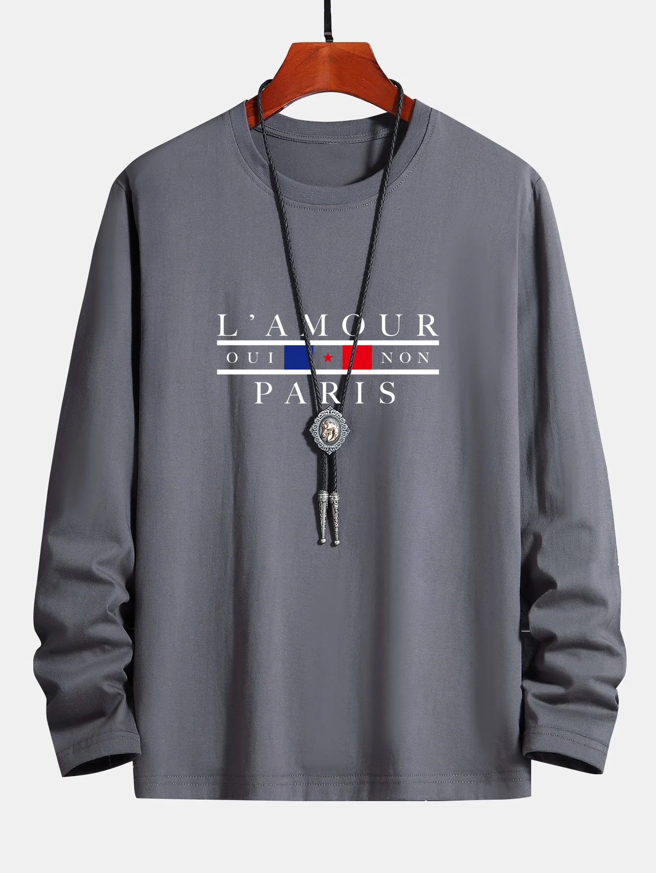 Langarm Paris Slogan Druck Baumwoll-T-Shirt - Image 10