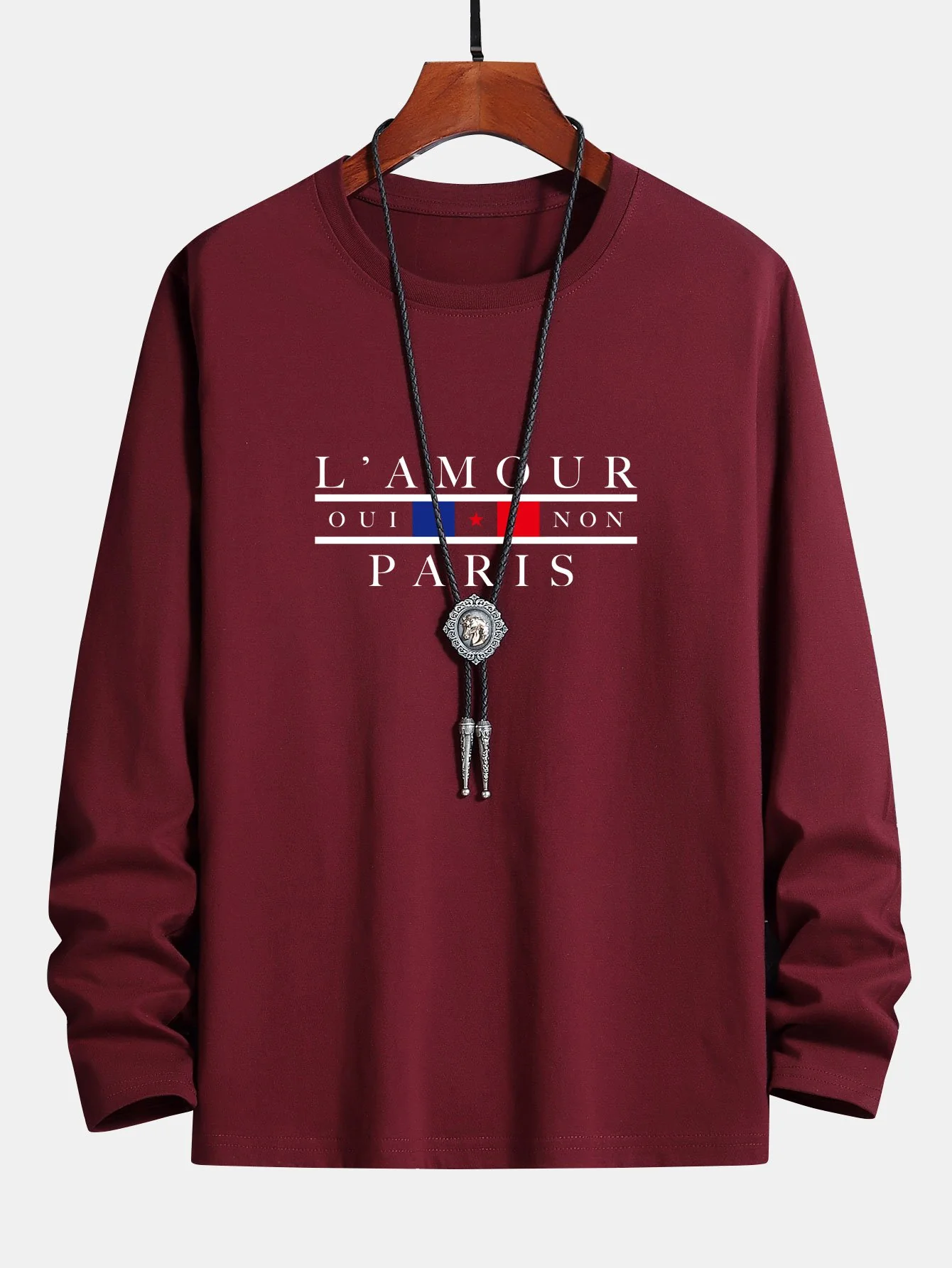 Langarm Paris Slogan Druck Baumwoll-T-Shirt - Image 2