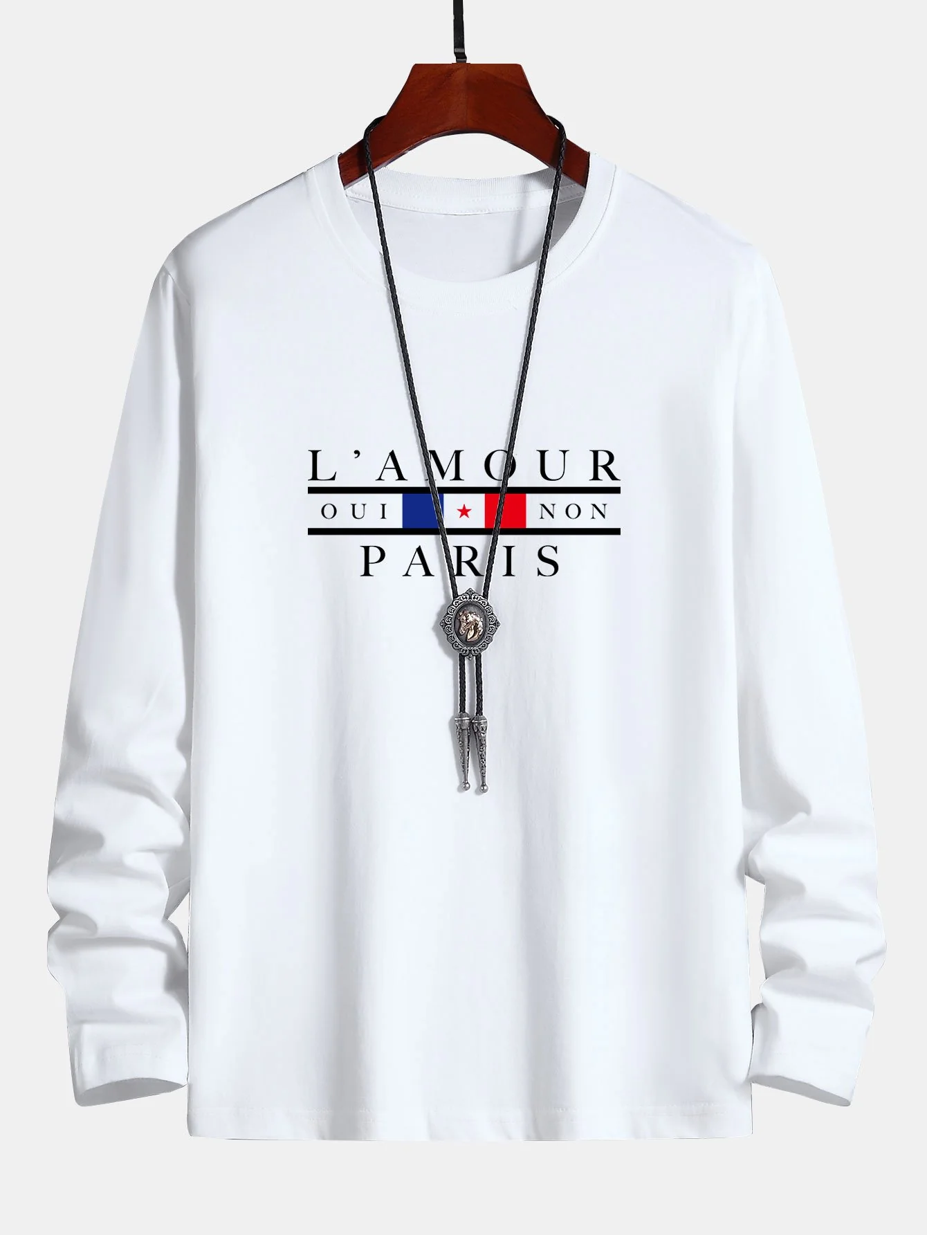 Langarm Paris Slogan Druck Baumwoll-T-Shirt - Image 4