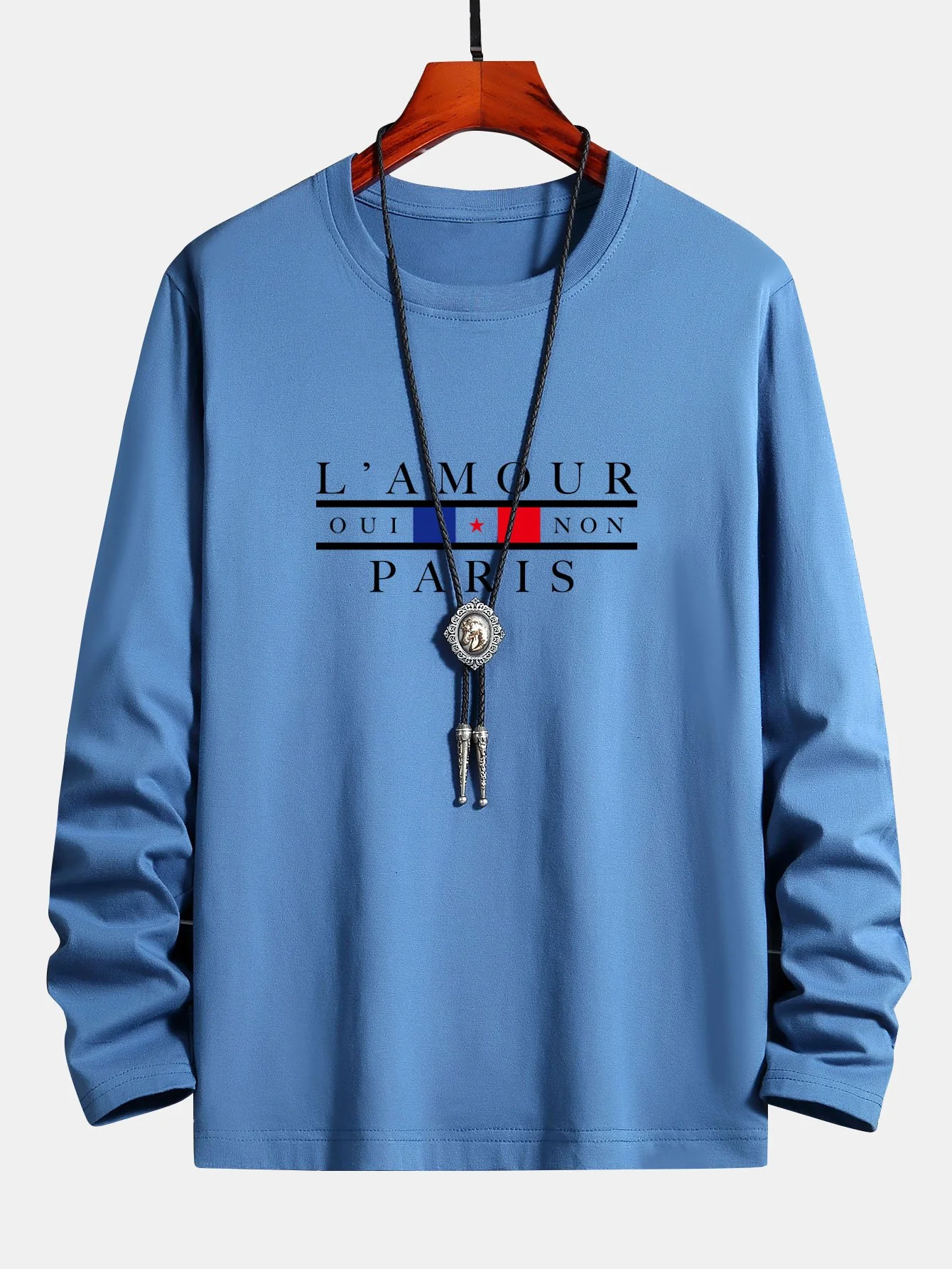 Langarm Paris Slogan Druck Baumwoll-T-Shirt - Image 5