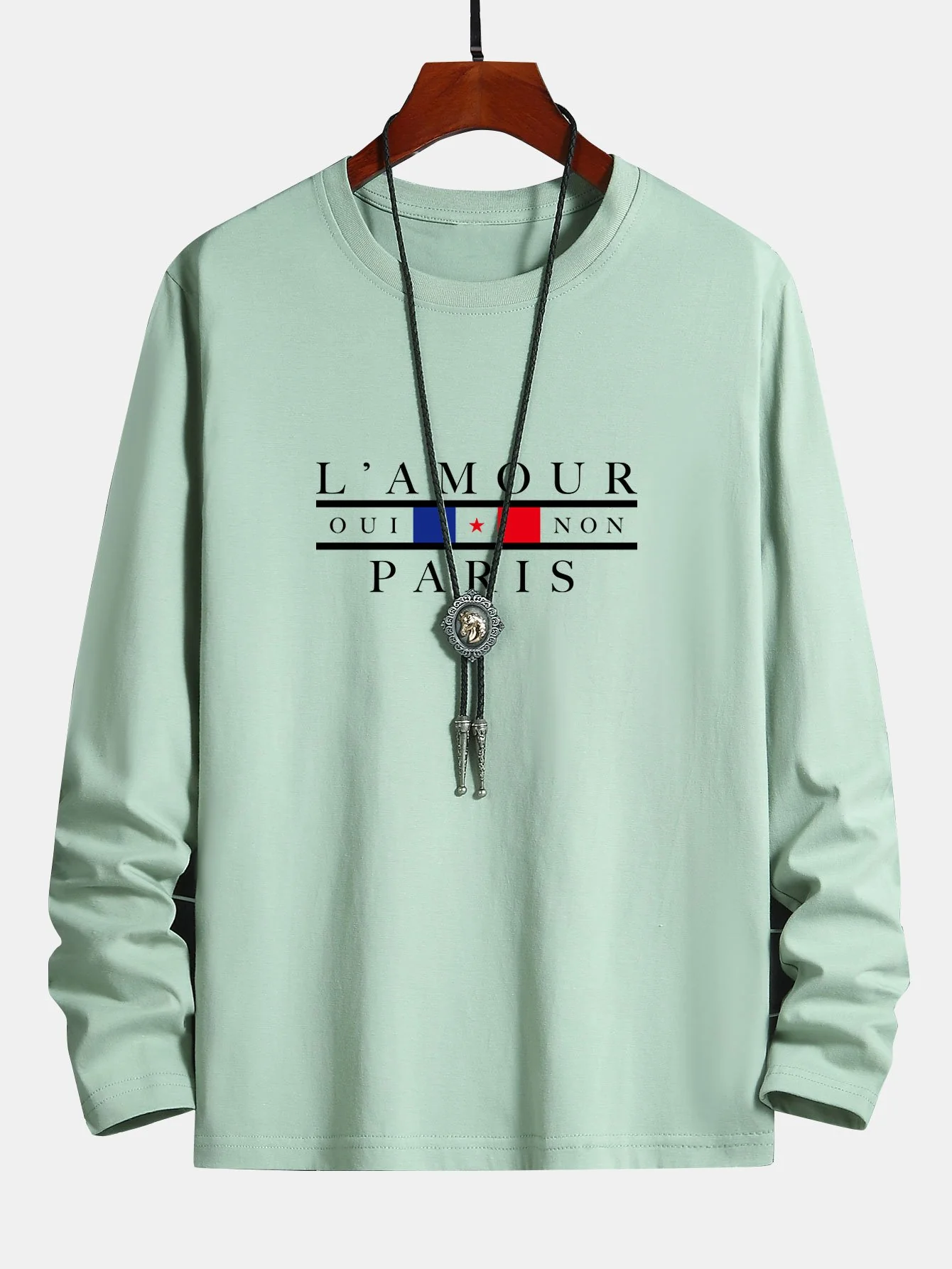 Langarm Paris Slogan Druck Baumwoll-T-Shirt - Image 6