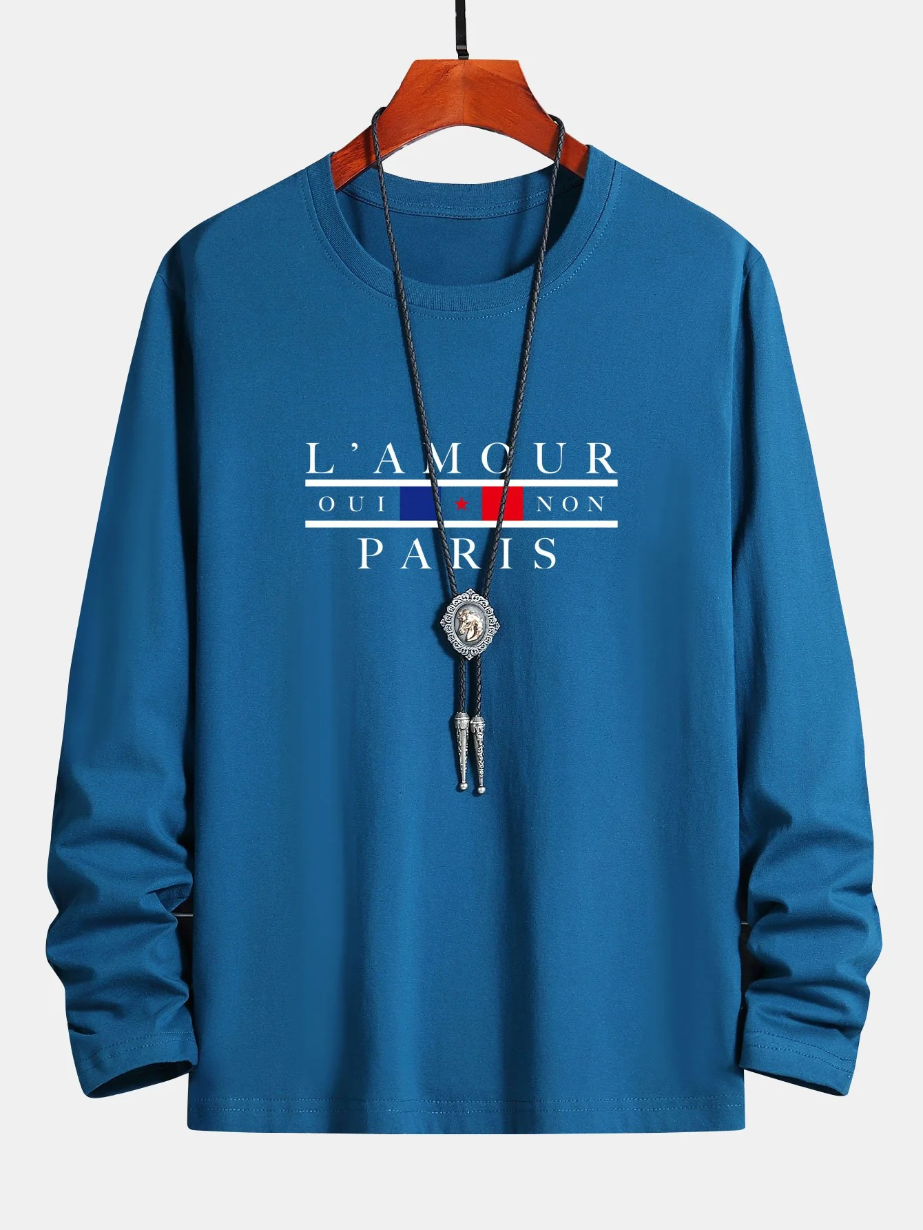 Langarm Paris Slogan Druck Baumwoll-T-Shirt - Image 9