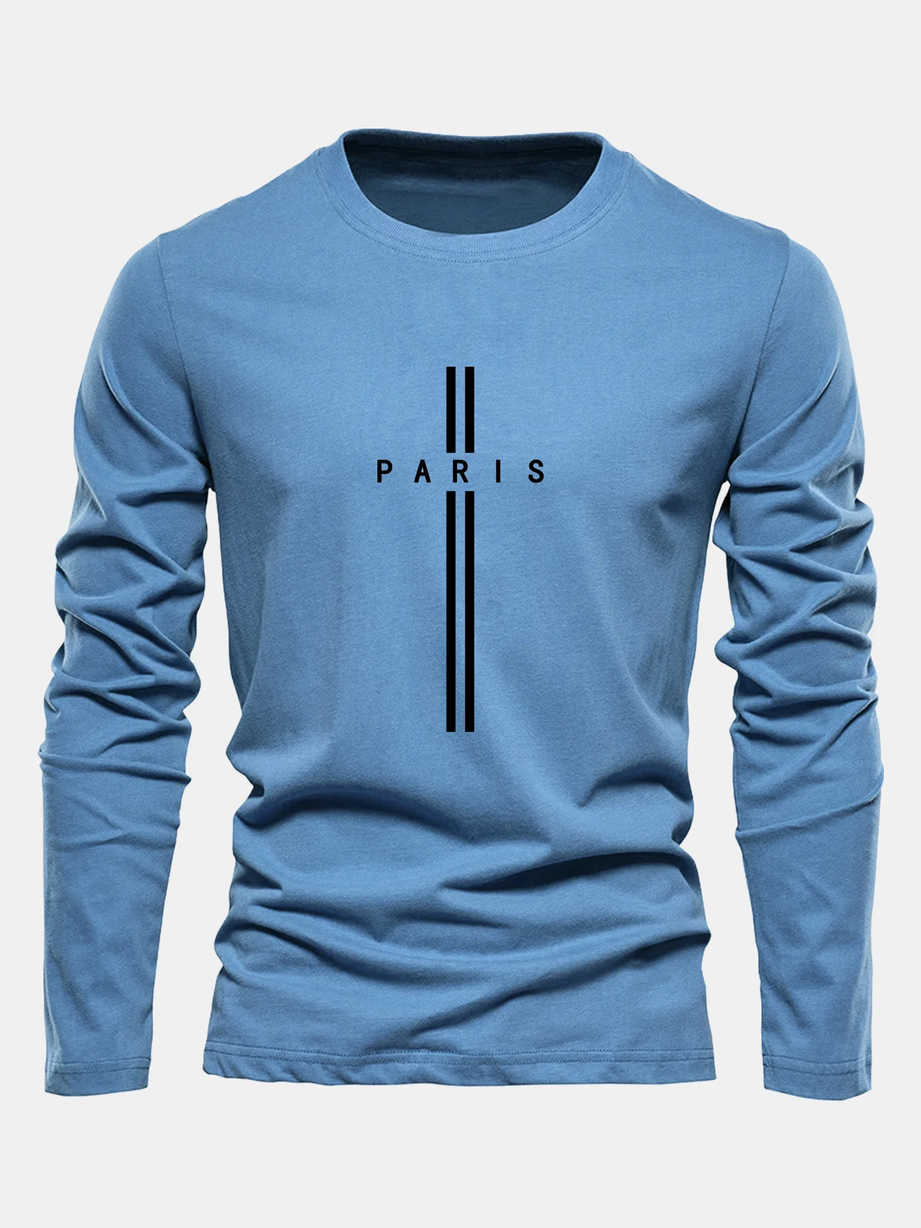 Langarm Paris Streifen Druck Baumwoll T-Shirt - Image 10