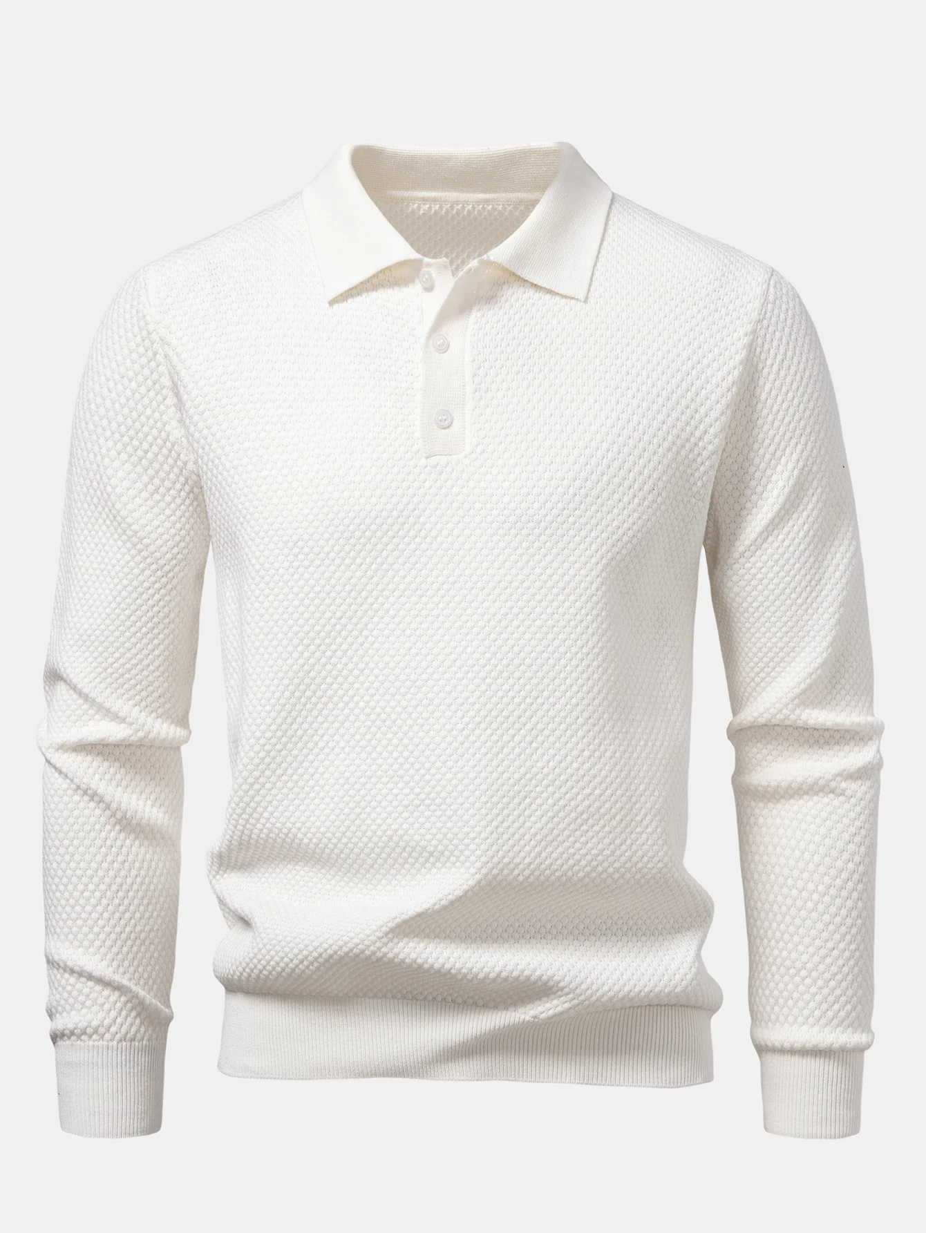 Langarm Poloshirts mit Ananasstruktur gestrickt - Image 5