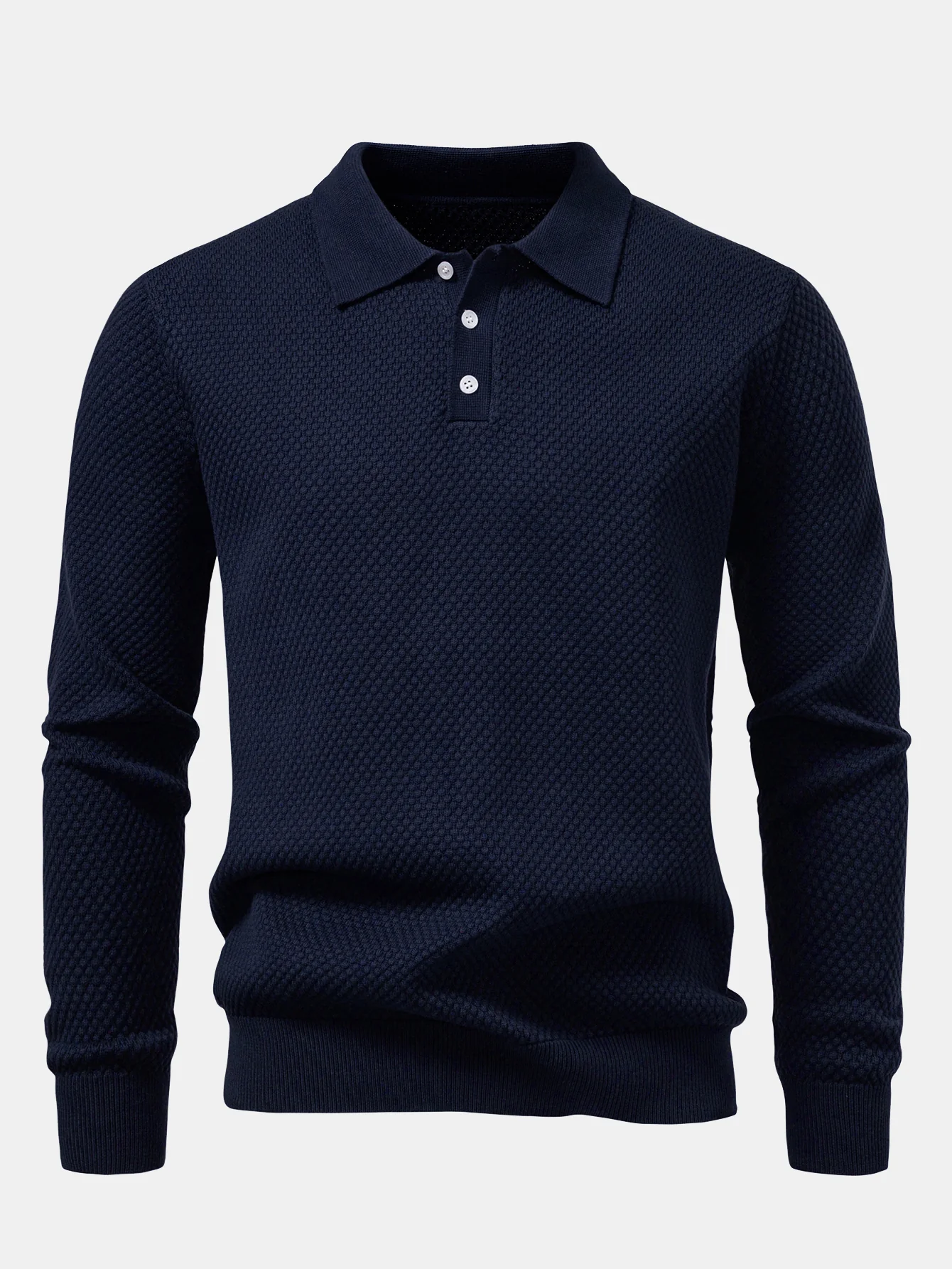 Langarm Poloshirts mit Ananasstruktur gestrickt - Image 7