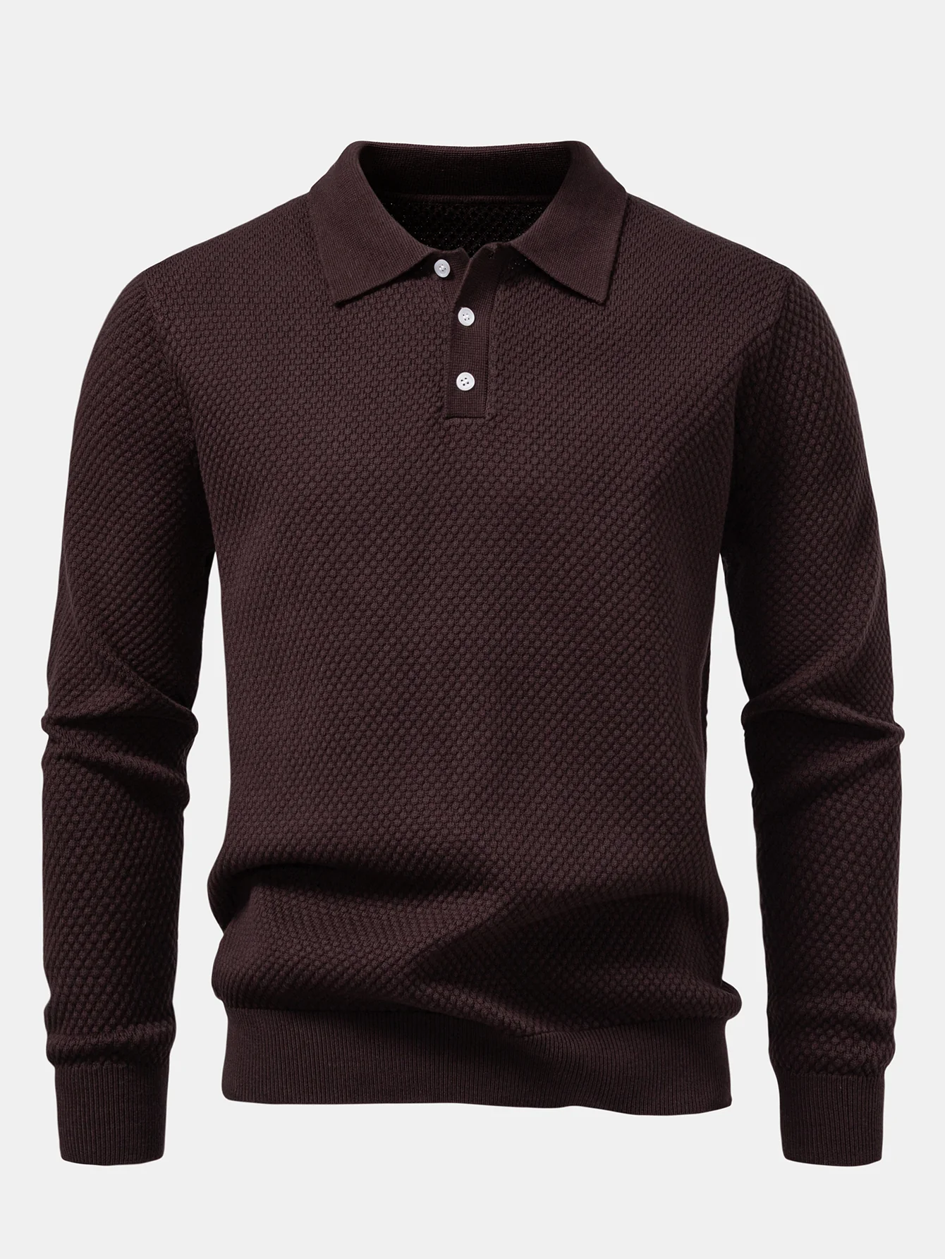 Langarm Poloshirts mit Ananasstruktur gestrickt - Image 9