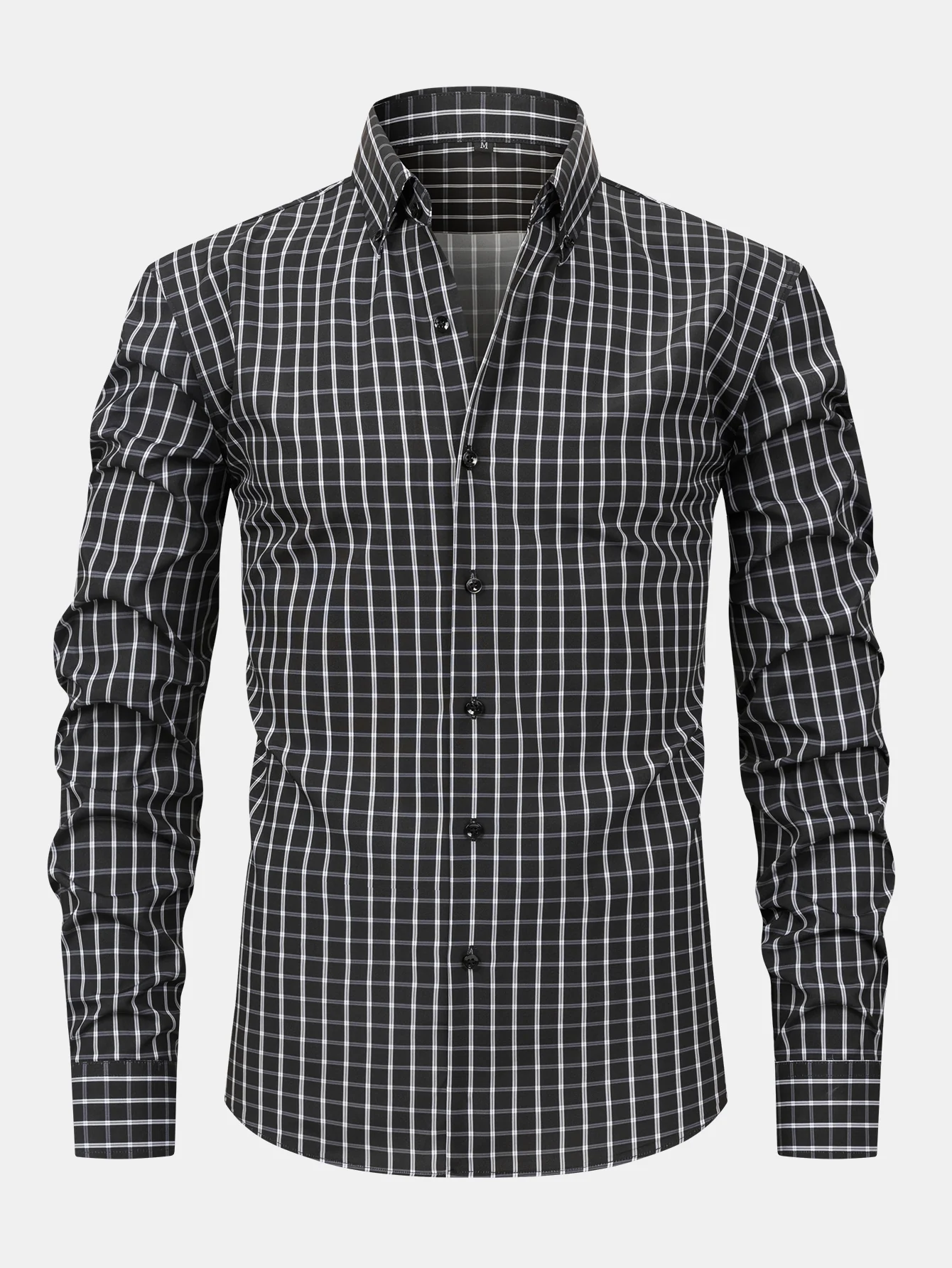 Langarm-Kariertes Hemd mit Knöpfen & Schlanke, Verjüngte Hose - Image 12