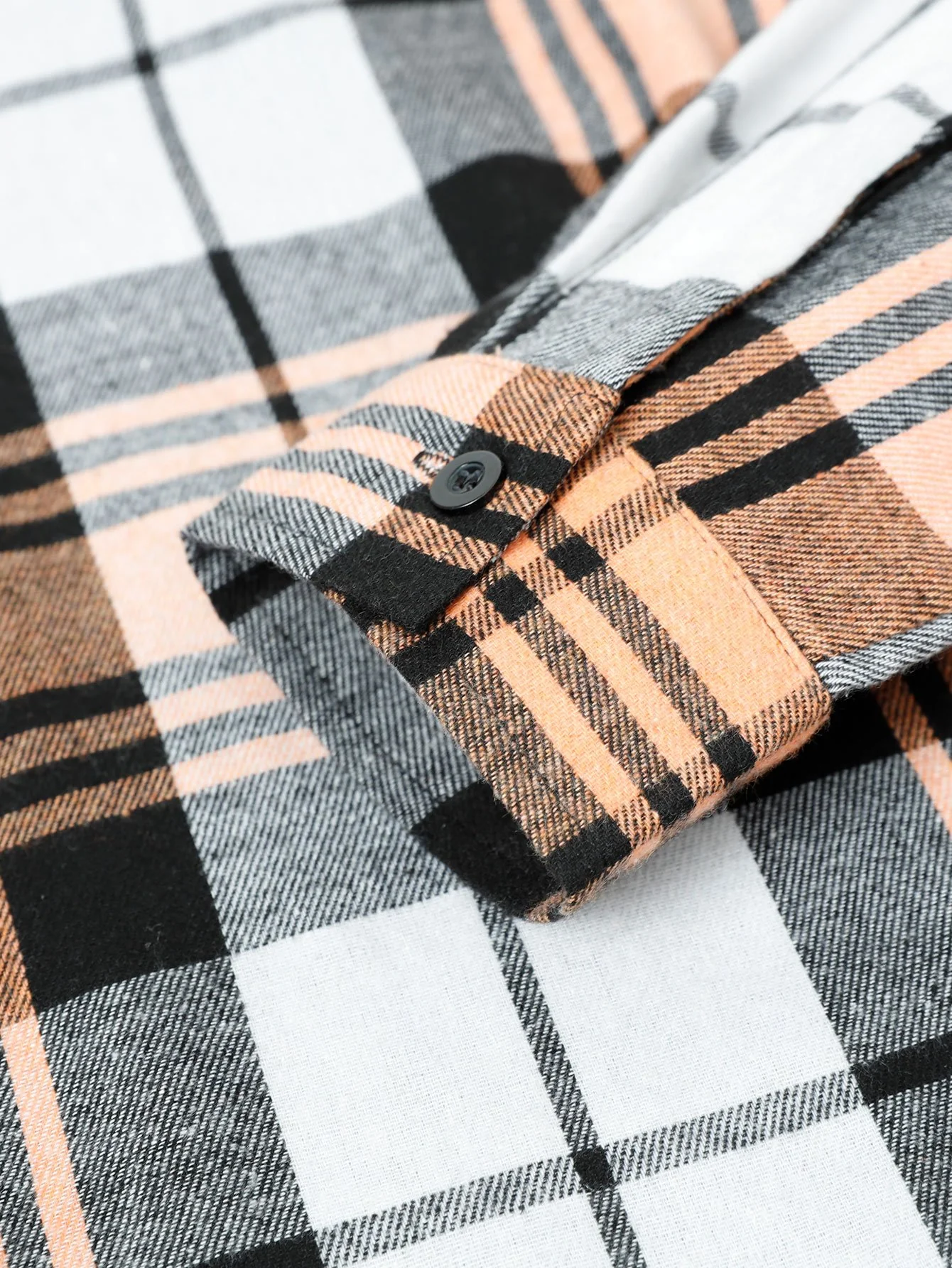 Langarm Karo Corduroy Patchwork Hemd - Image 4