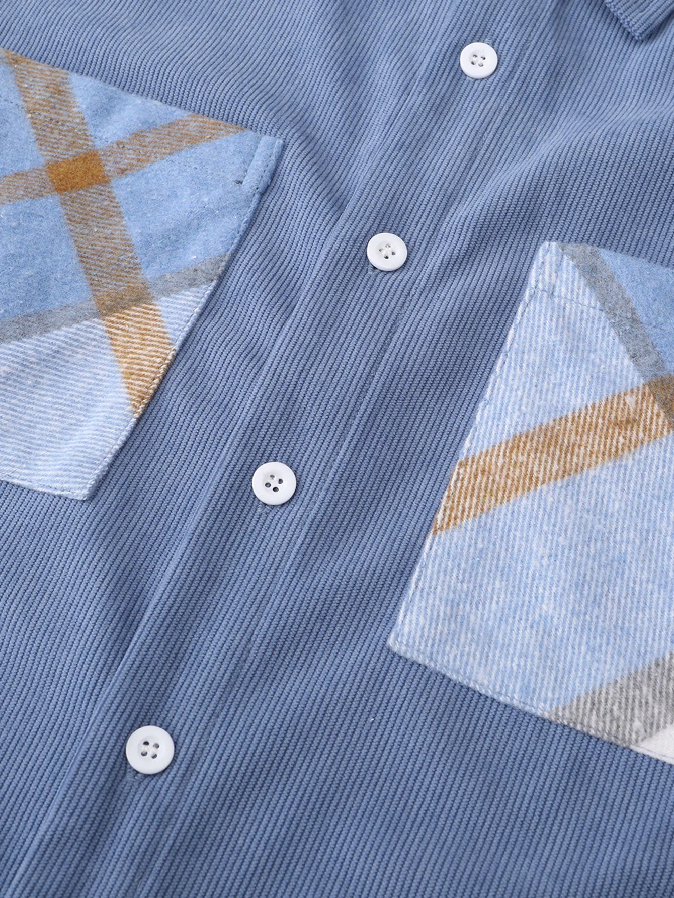 Kariertes Cord-Patchwork-Hemd - Image 13