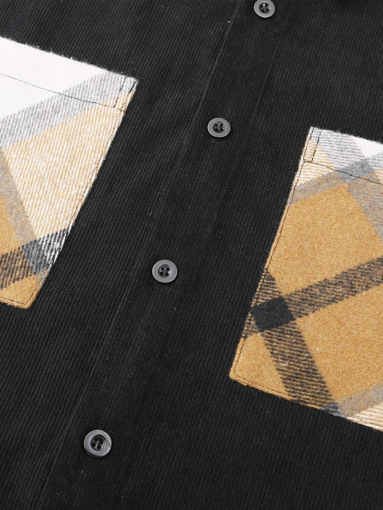 Kariertes Cord-Patchwork-Hemd - Image 3