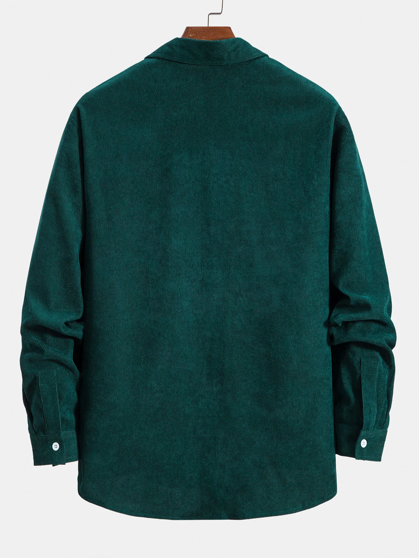 Langarm Karo Corduroy Patchwork Hemd - Image 2