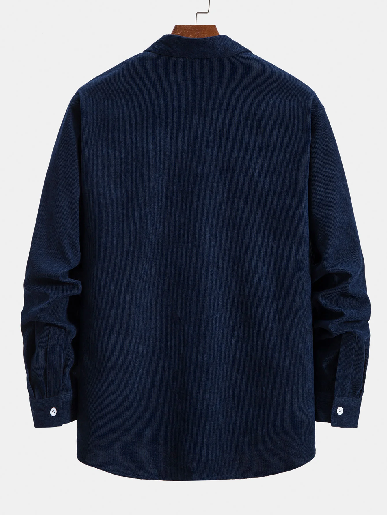 Langarm Karo Corduroy Patchwork Hemd - Image 4